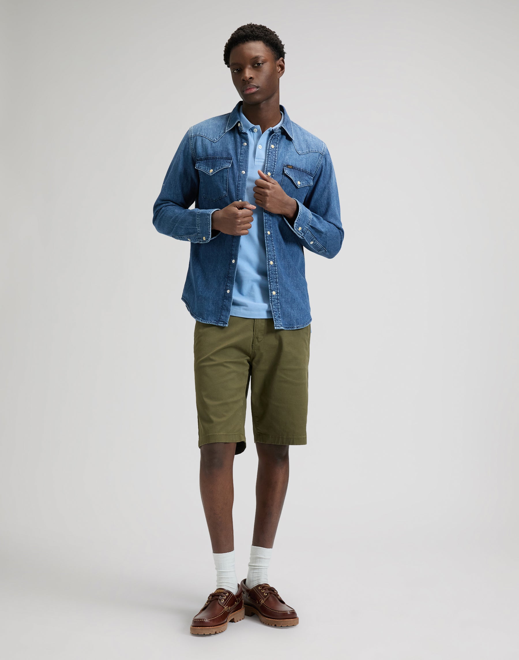 Short chino classique Olive Moss Shorts Lee