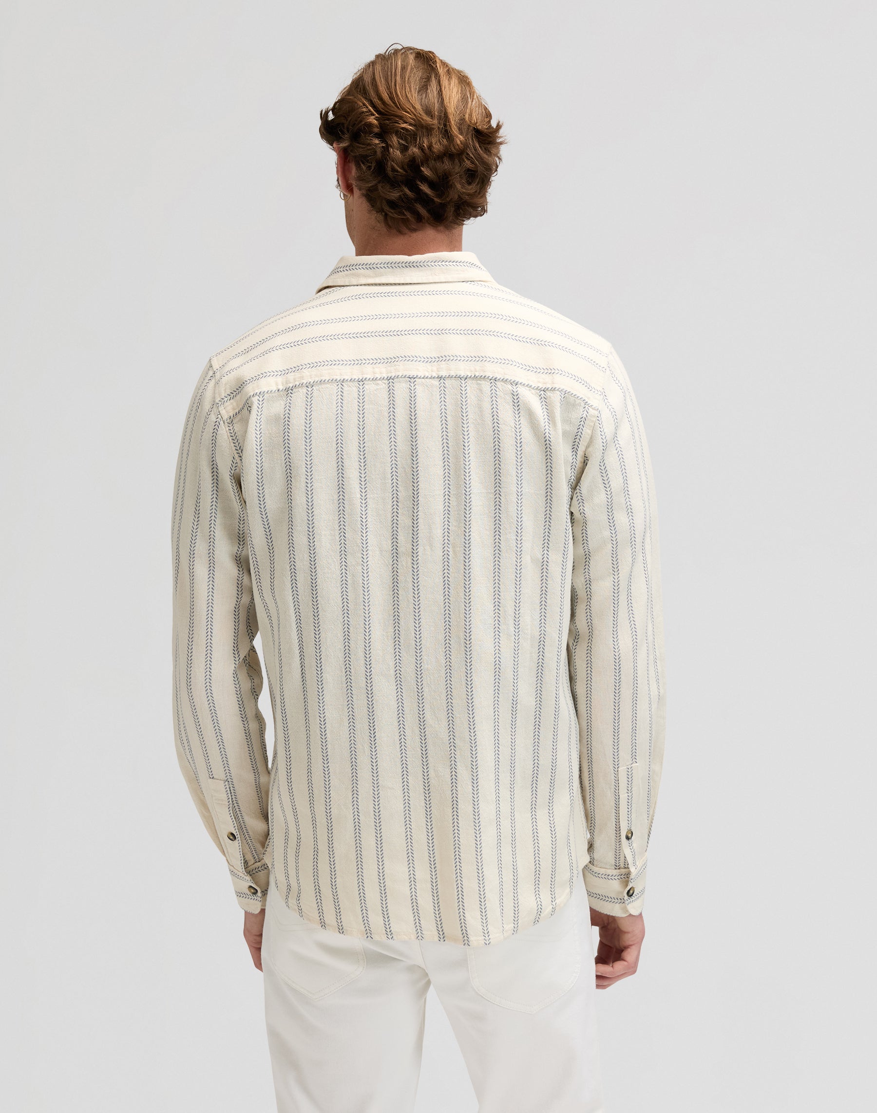 Leesure Shirt in Dustier Blue Stripe