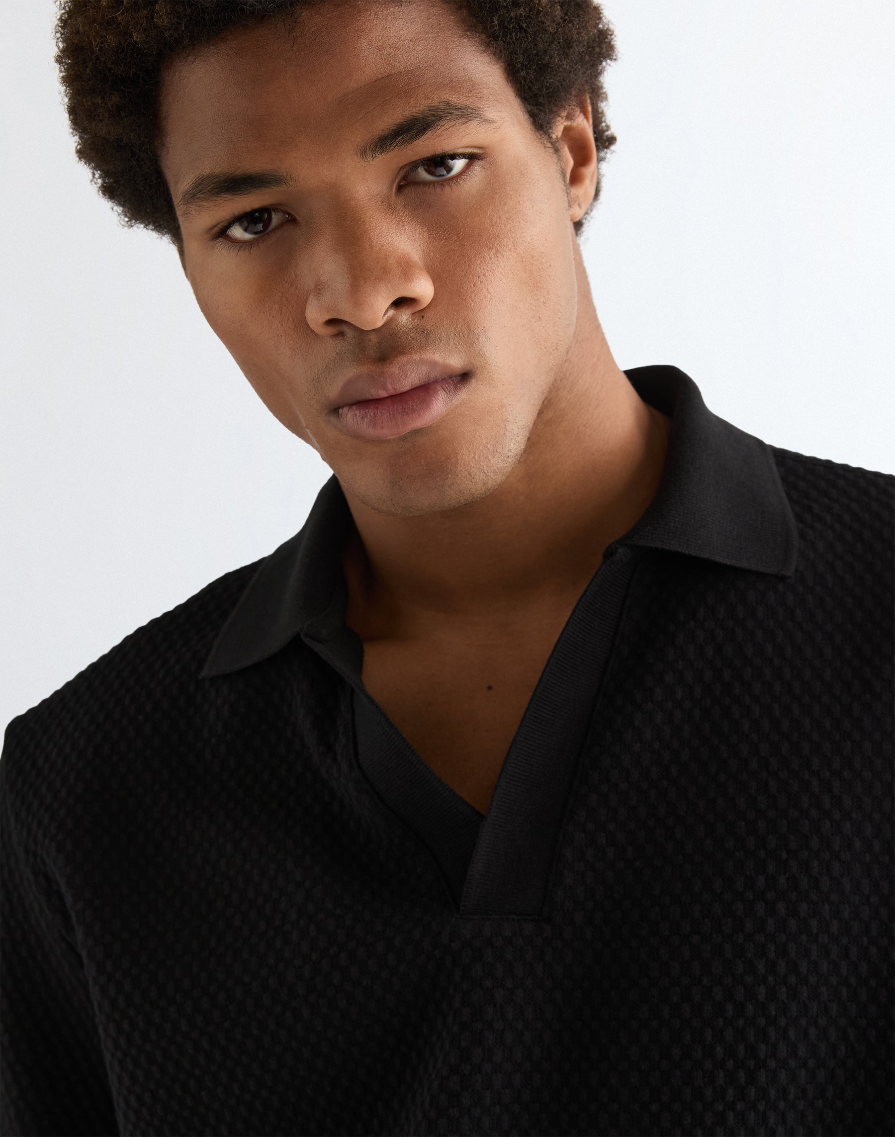 Shortsleeve Polo Sweater in Black Sweatshirts Wrangler