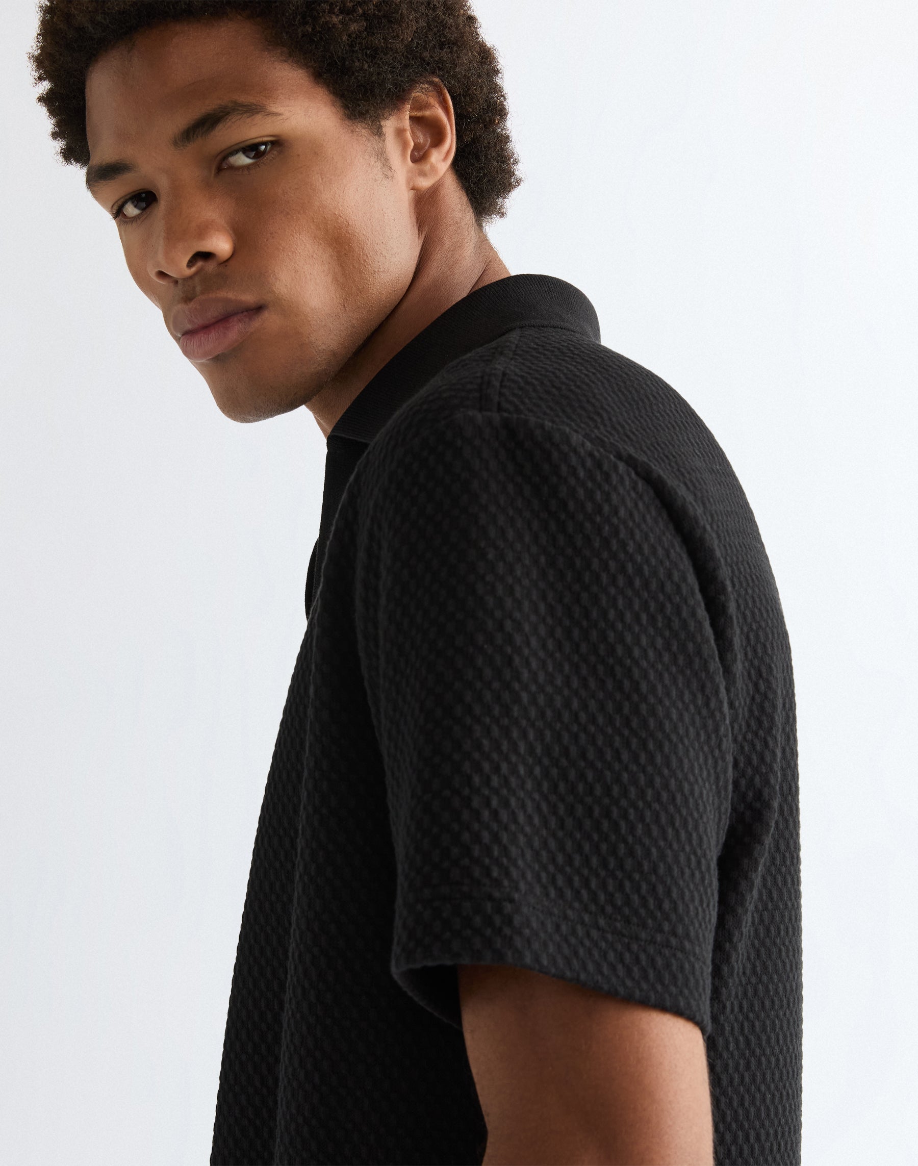 Shortsleeve Polo Sweater in Black Sweatshirts Wrangler