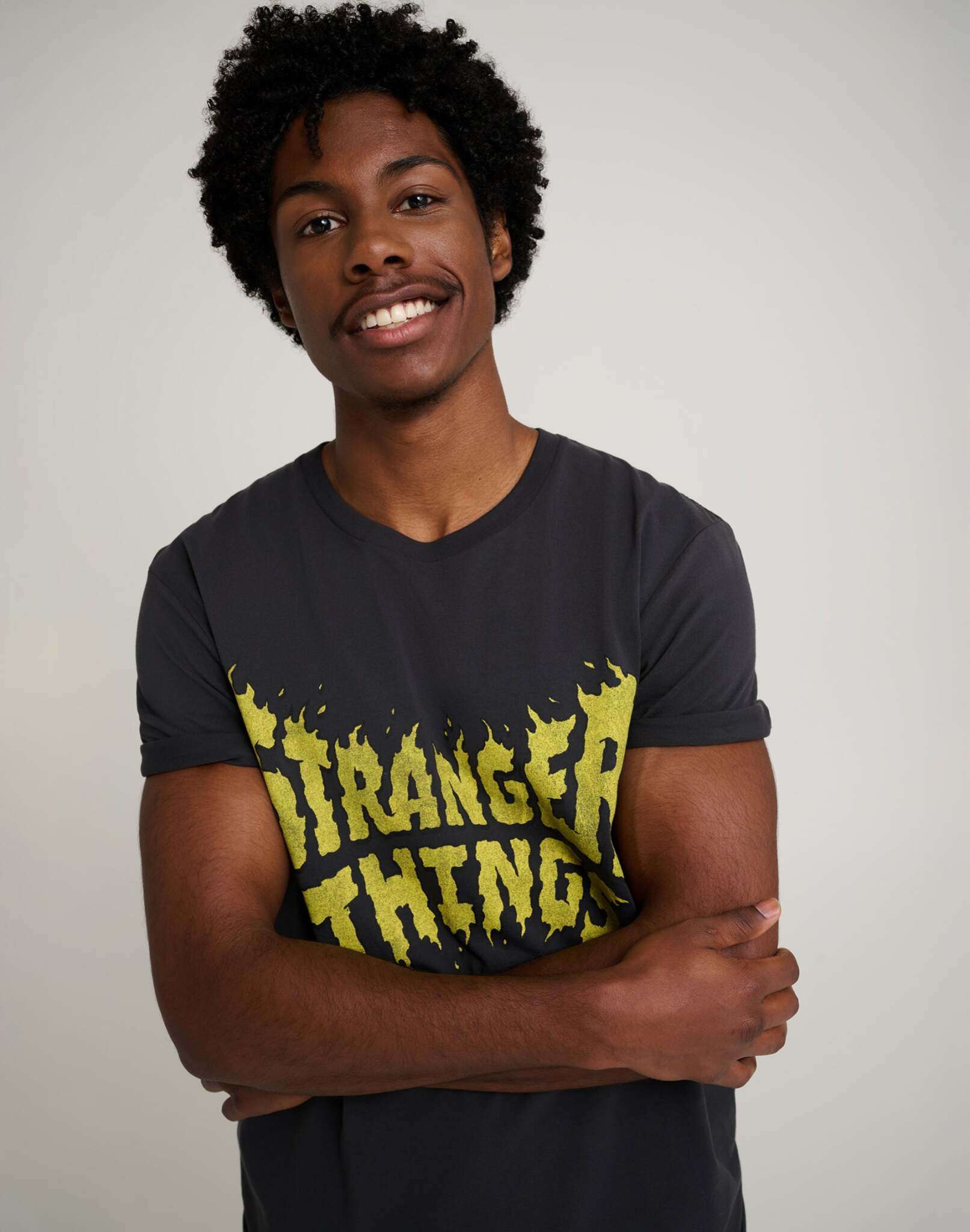 Stranger Things Tee in Washed Black T-Shirts Wrangler