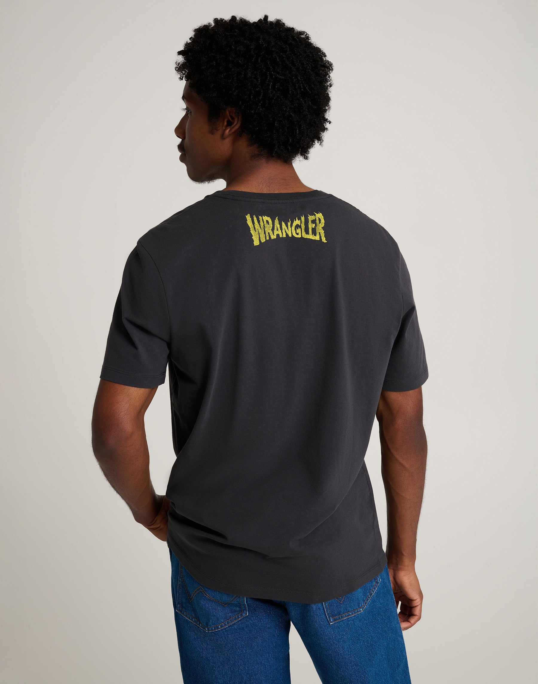 Stranger Things Tee in Washed Black T-Shirts Wrangler