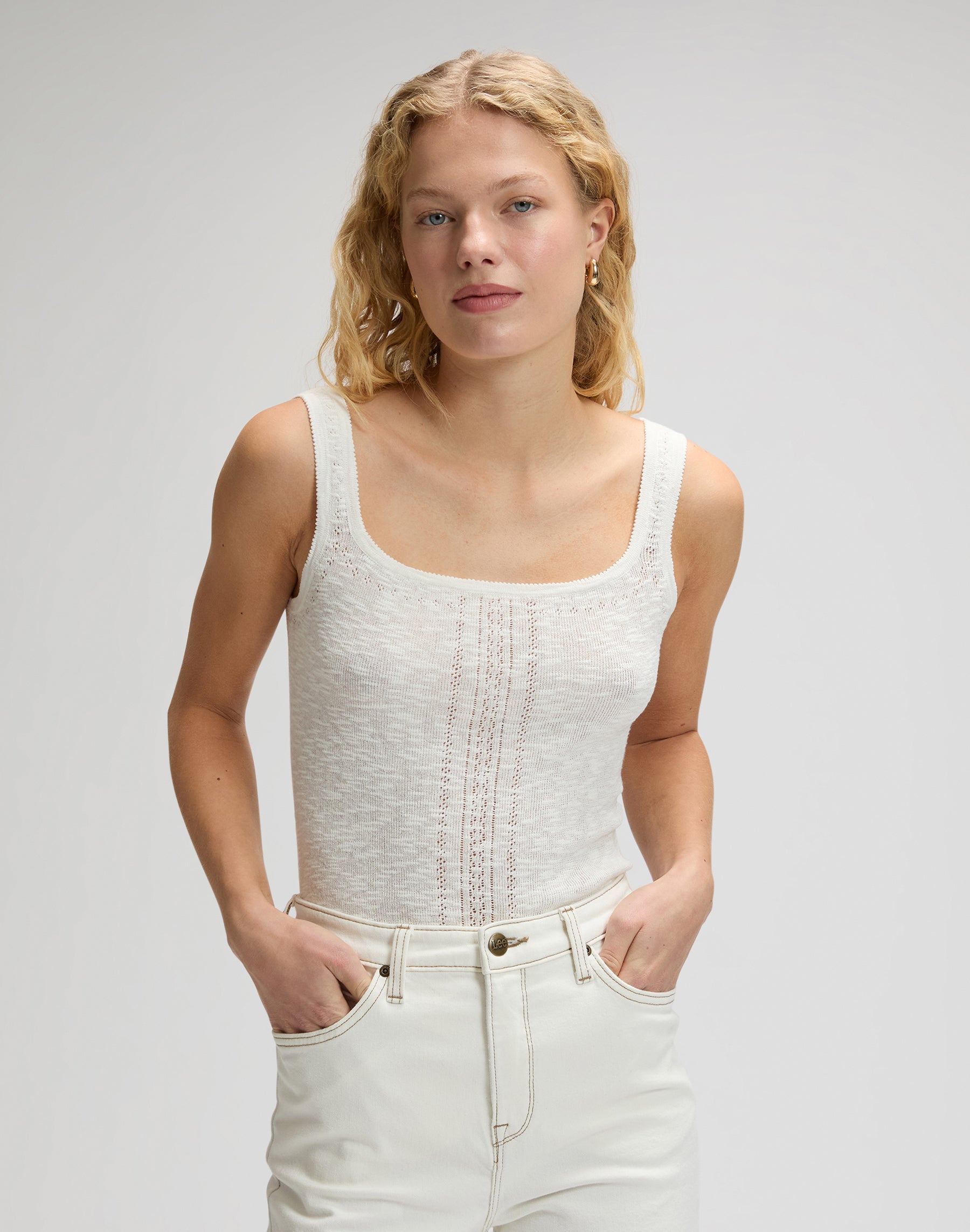 Knitted Tank in Ecru