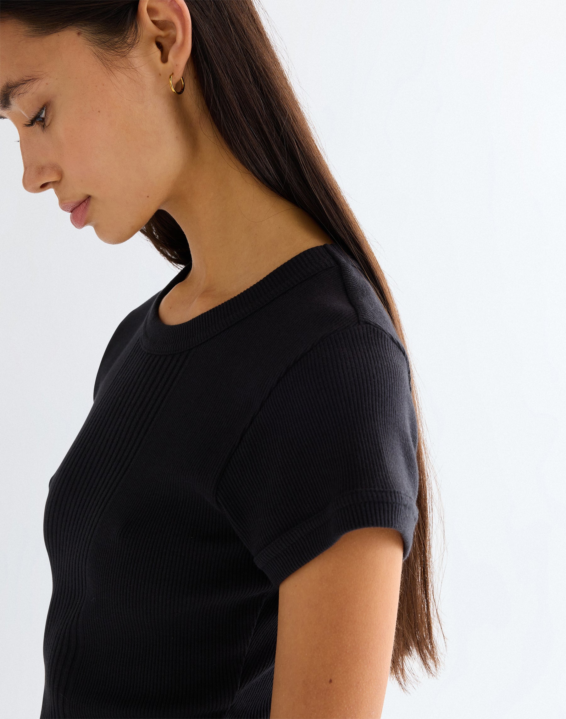 Capped Rib Shirt in Black T-Shirts Wrangler