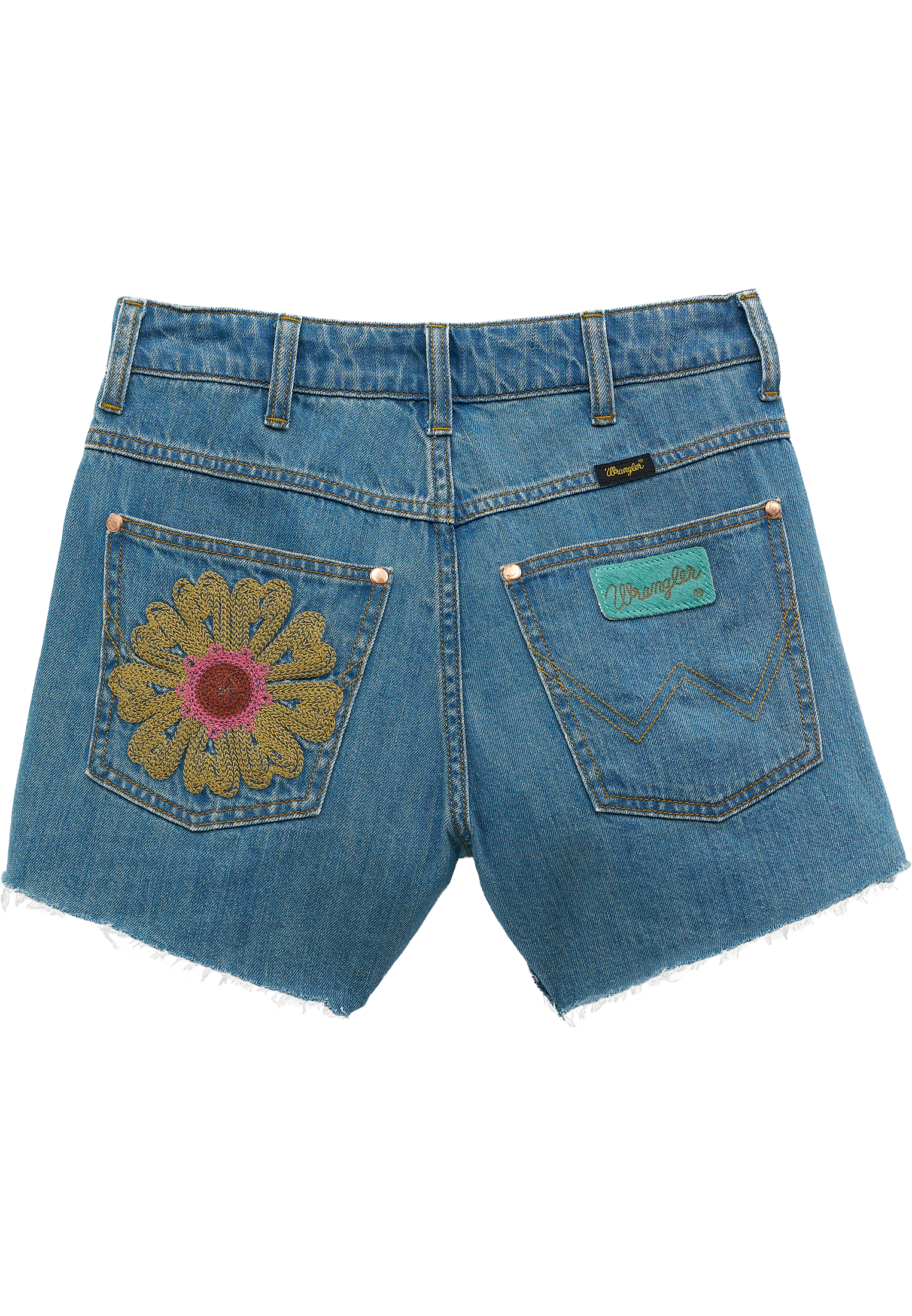 Short cowboy brodé 3 pouces en denim Wrangler