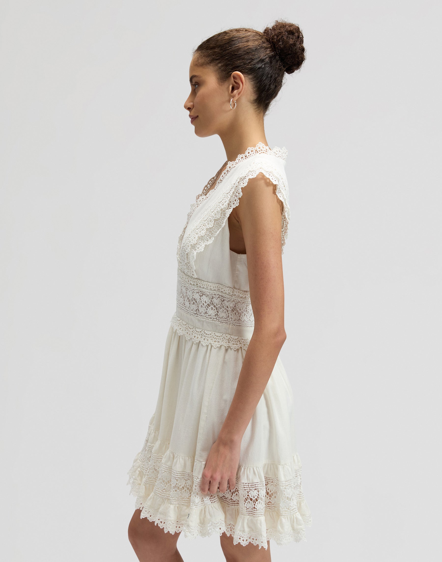 Bohemian Dress in Bright White Kleider Lee