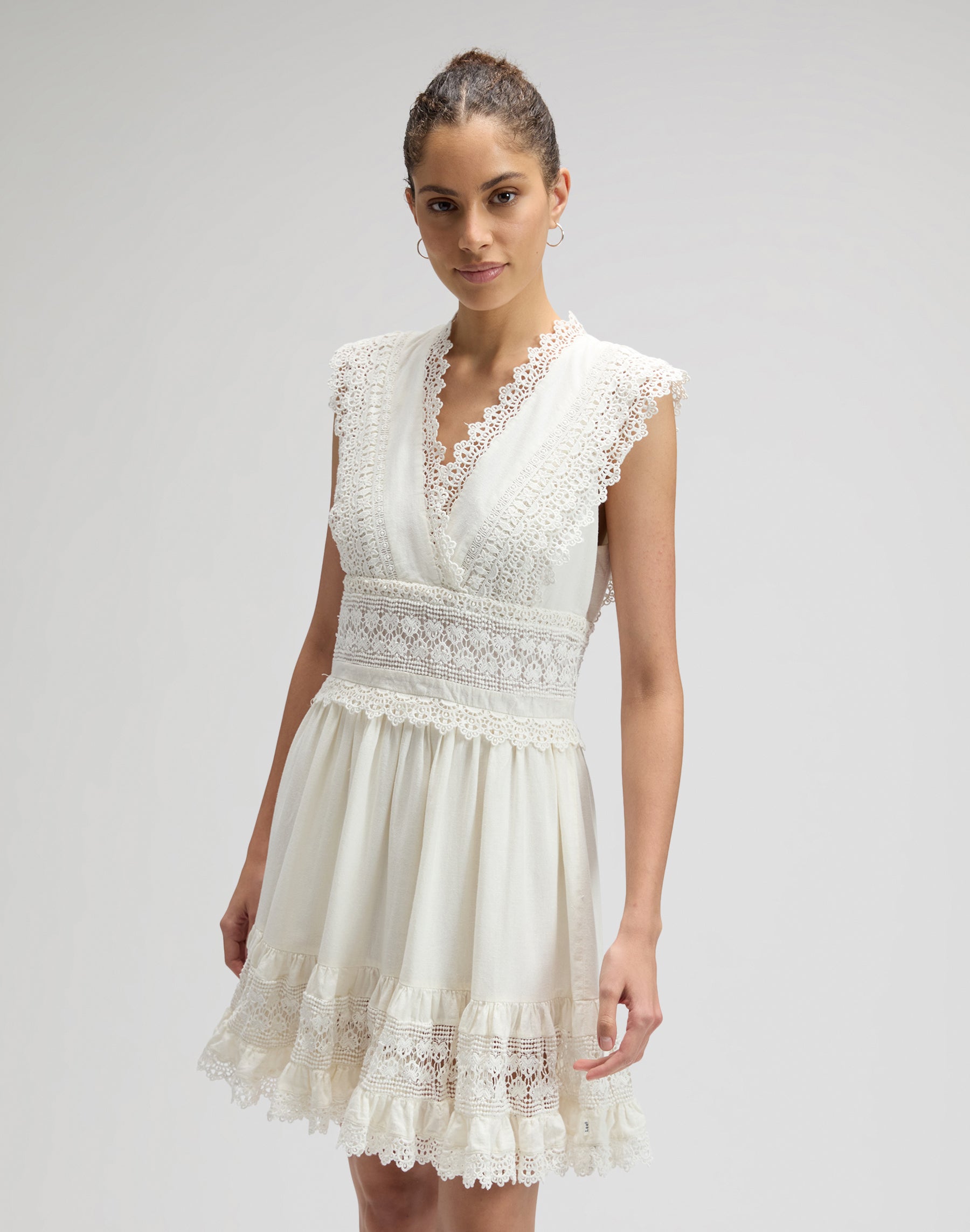 Bohemian Dress in Bright White Kleider Lee