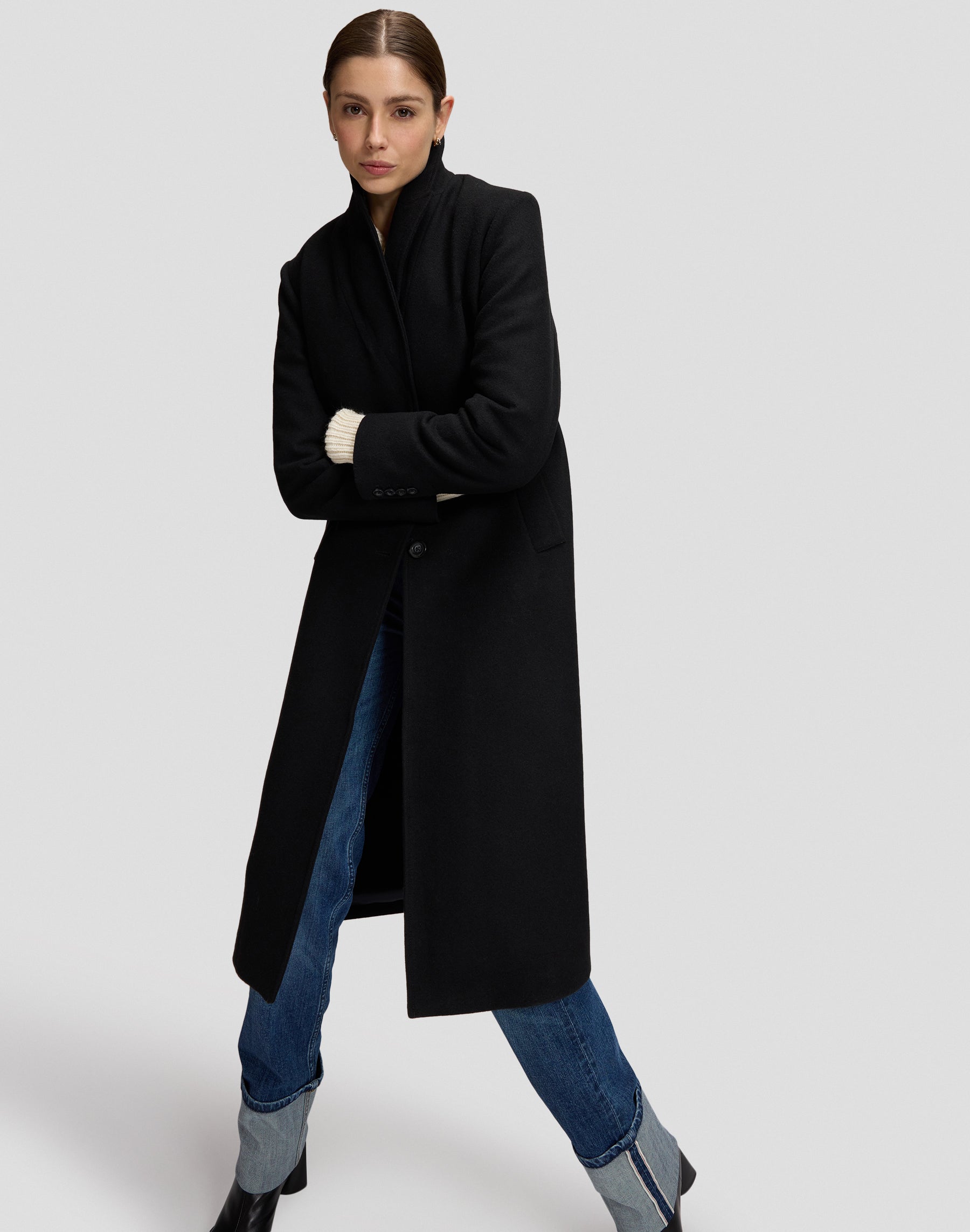 Wintermantel Long Wool in Black Jacken Lee