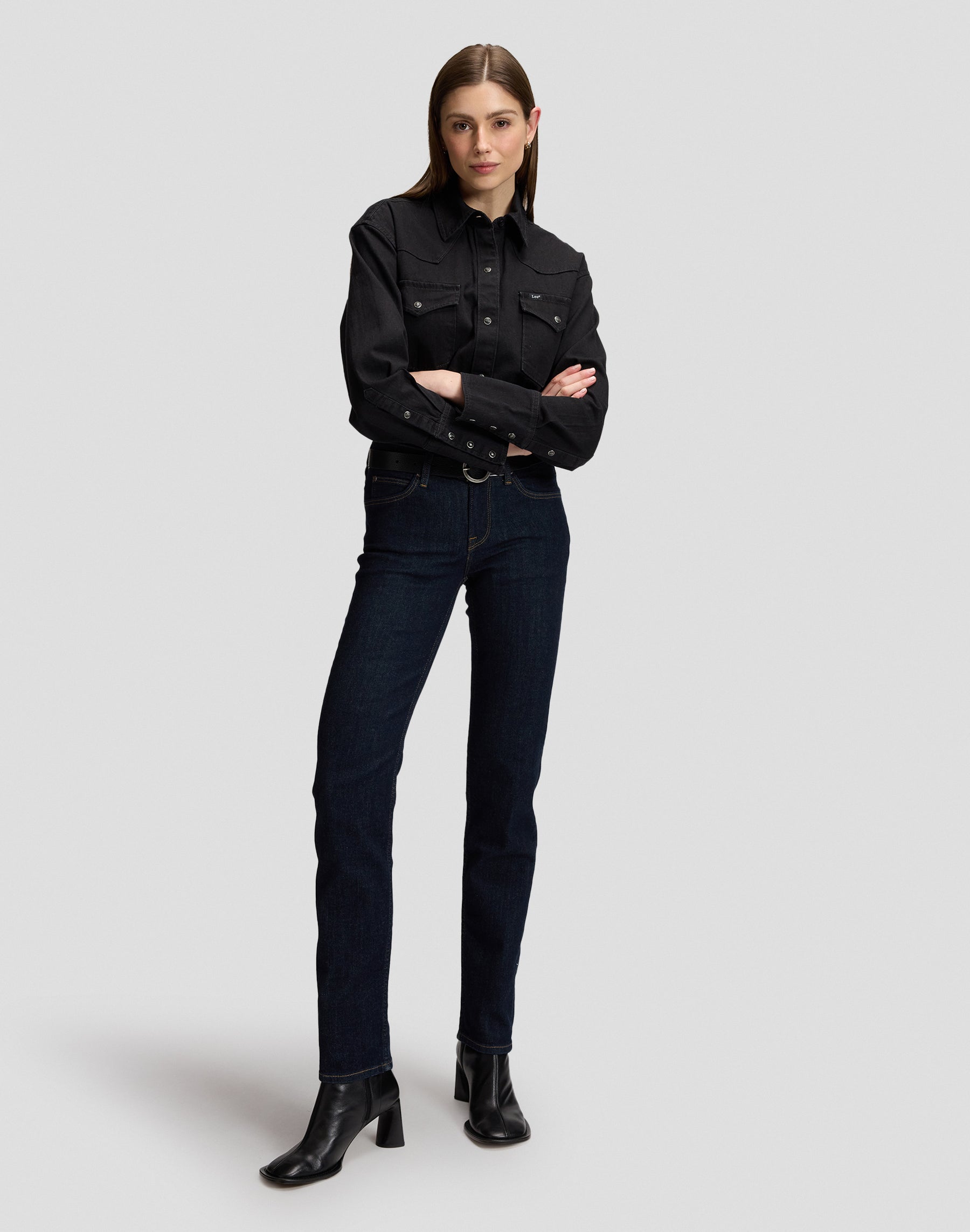 Hemd Essential Western in Dark Volume Hemden Lee