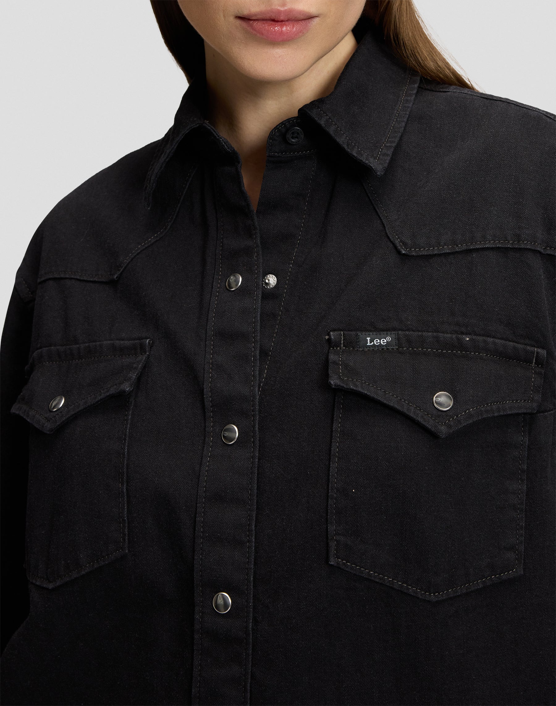 Hemd Essential Western in Dark Volume Hemden Lee