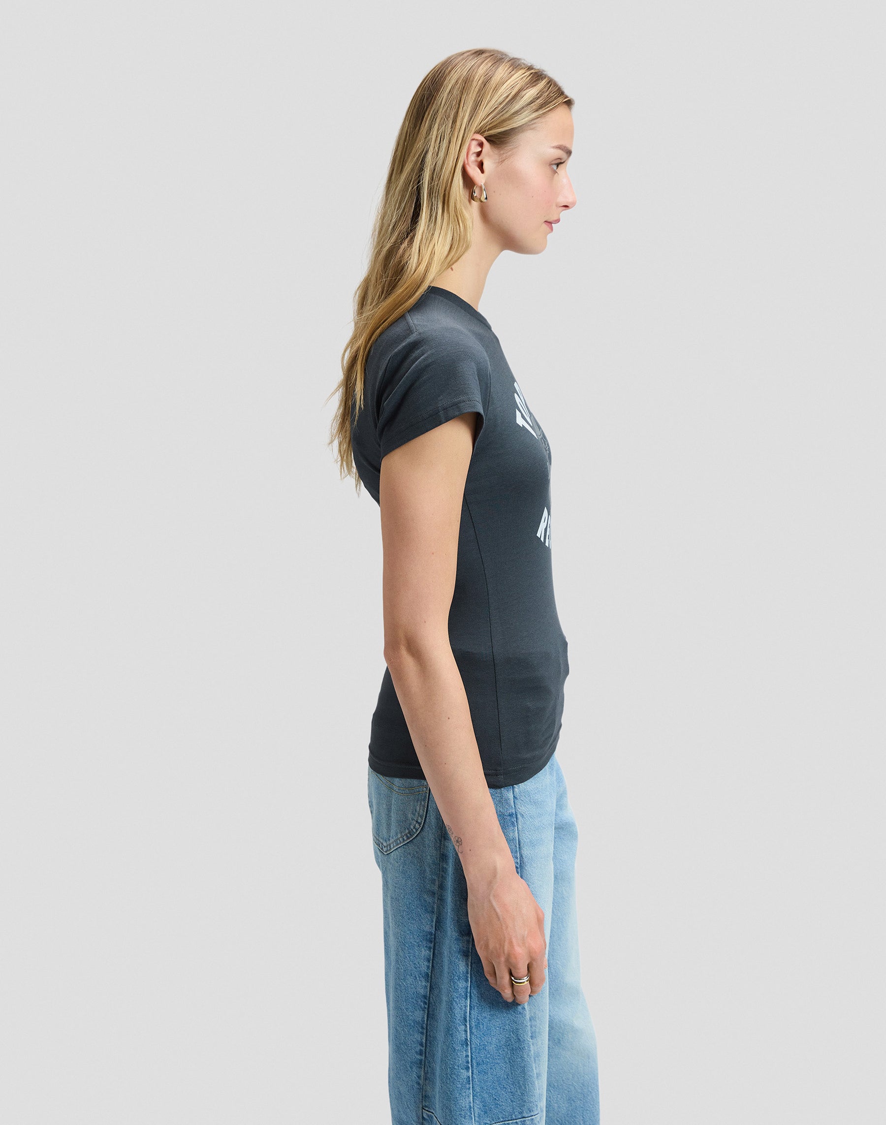 T-Shirt Record in Washed Black T-Shirts Lee