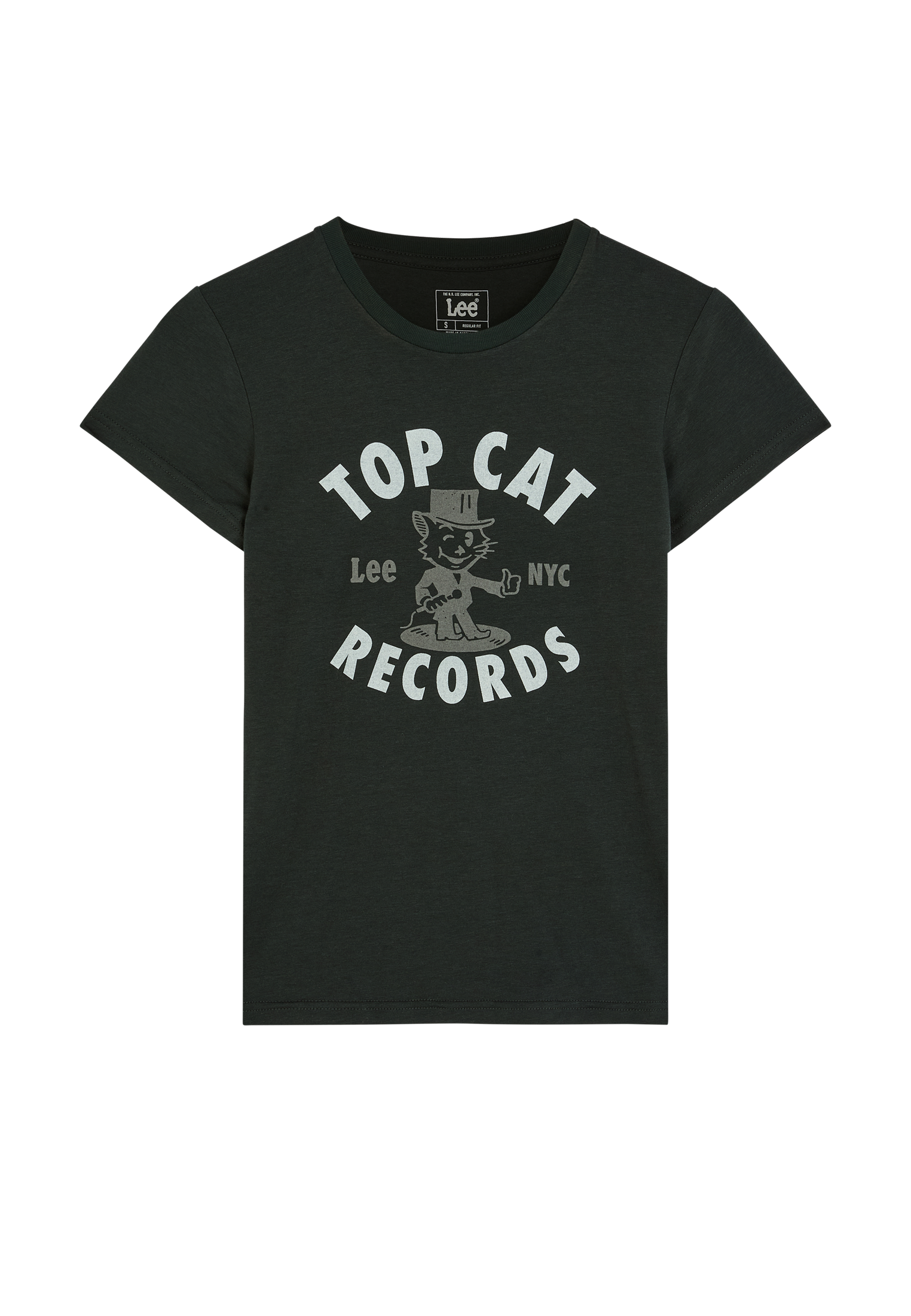 T-Shirt Record in Washed Black T-Shirts Lee
