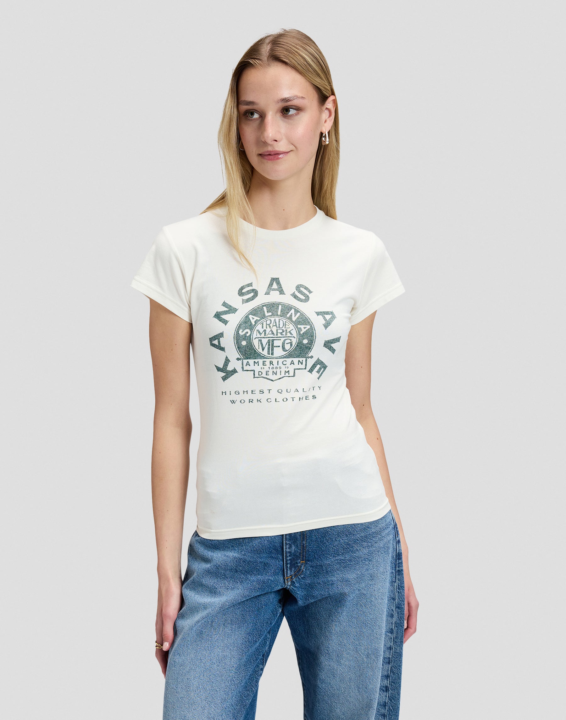 T-Shirt Record in Ecru T-Shirts Lee