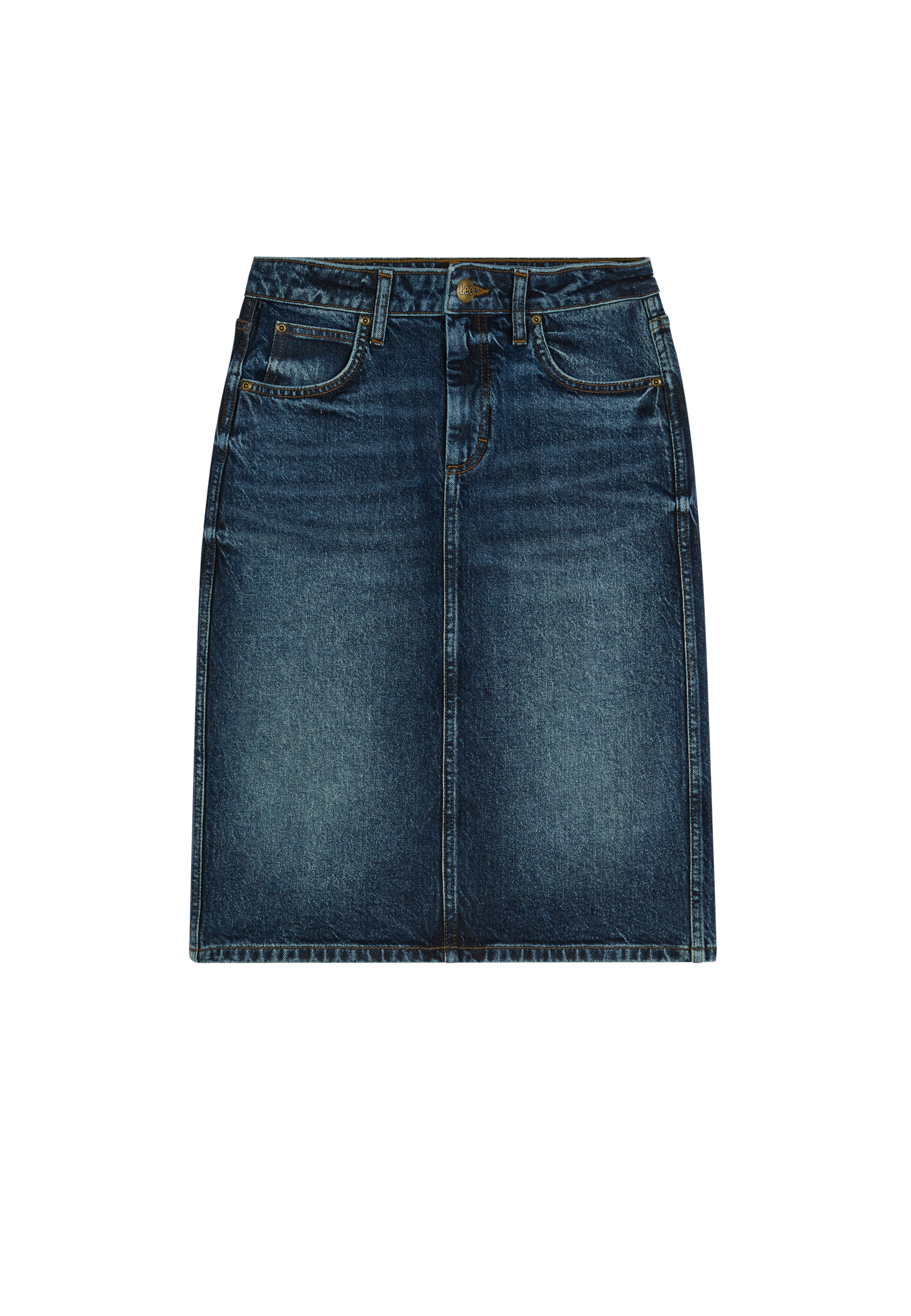 Jeansrock Midi in Flash Blue Röcke Lee