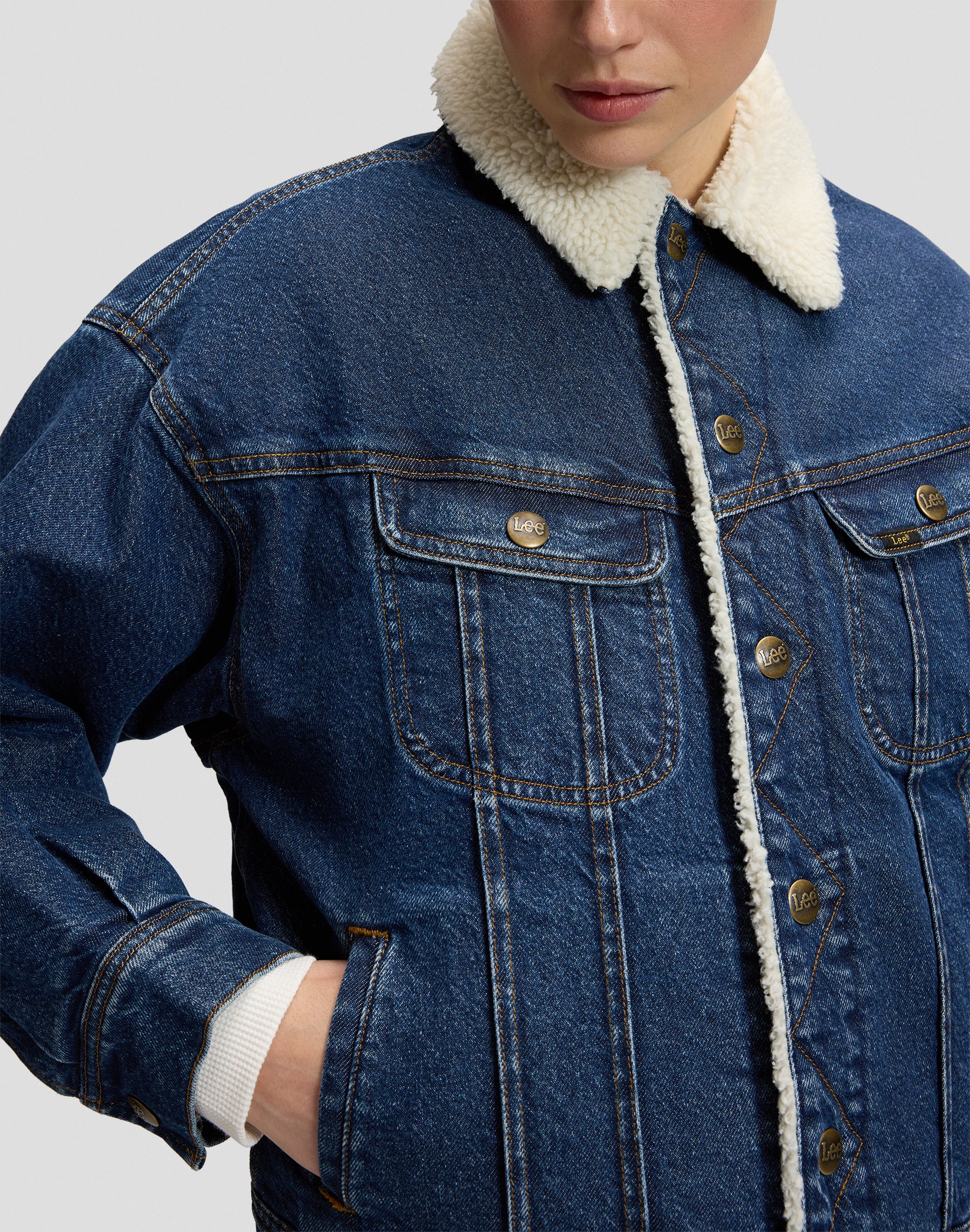Jeansjacke Relaxed Sherpa Rider in Dandy Jacken Lee