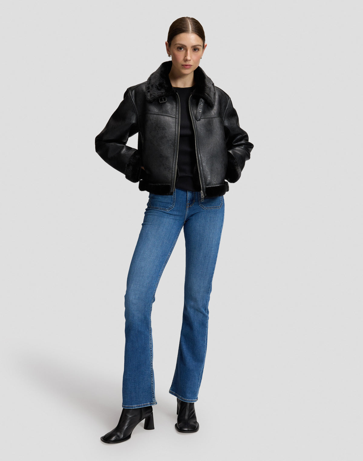 Jacke Aviator in Black Jacken Lee