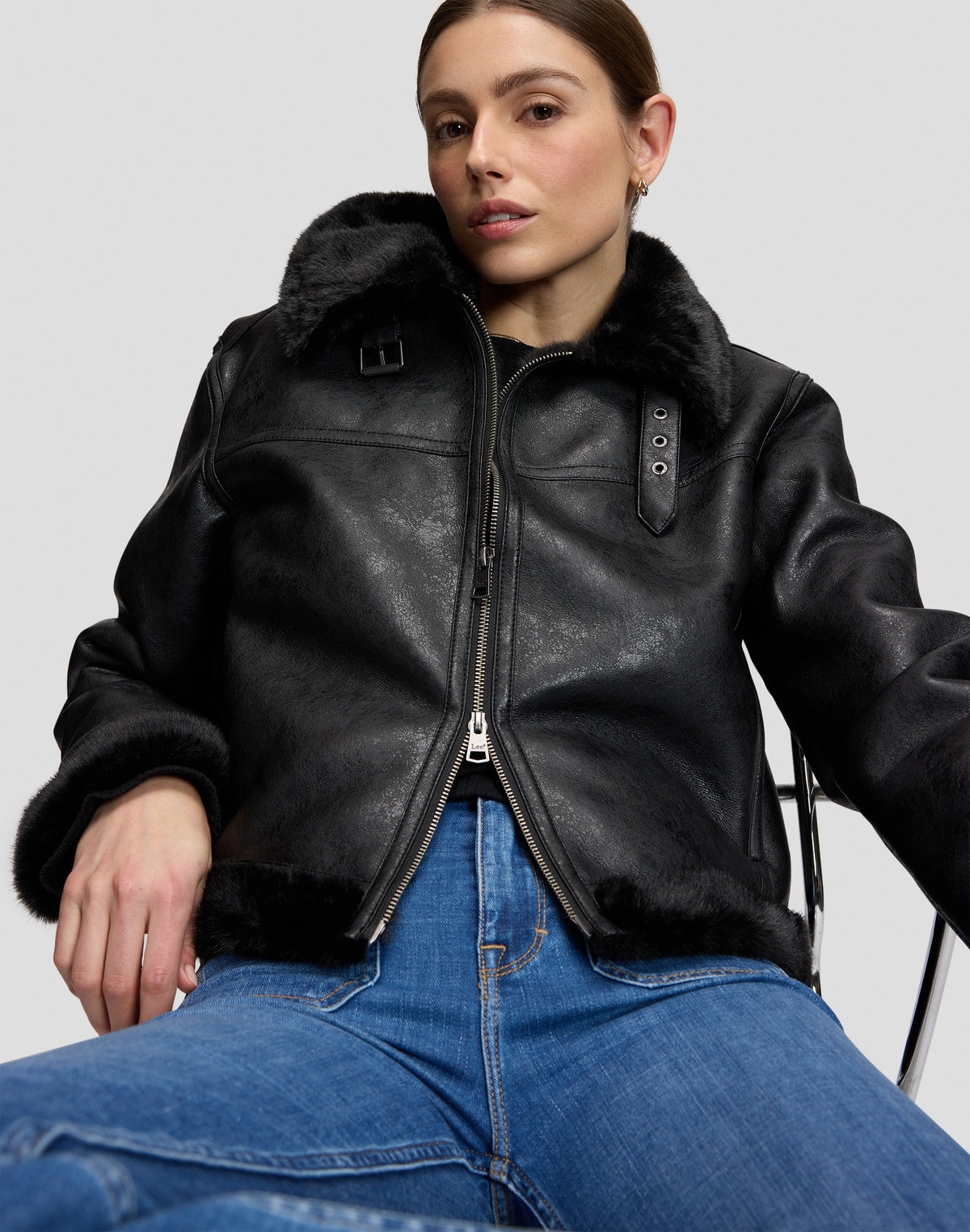 Jacke Aviator in Black Jacken Lee