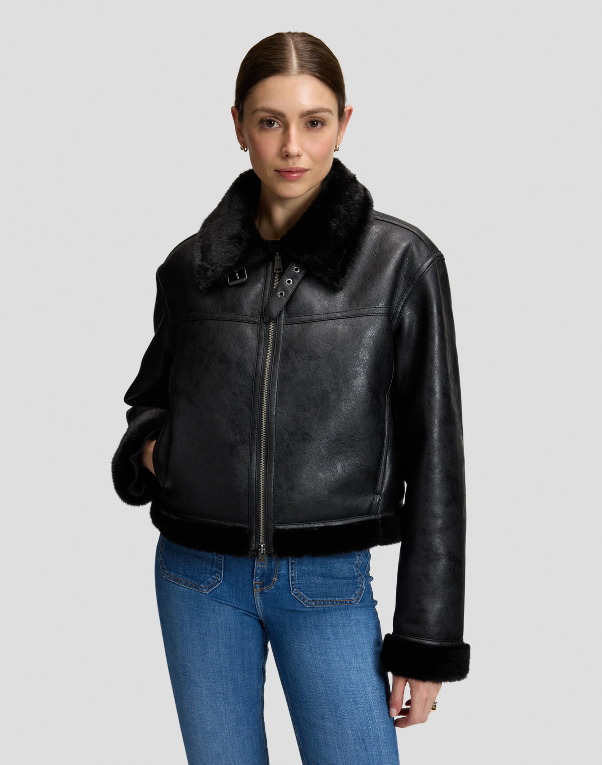Jacke Aviator in Black Jacken Lee