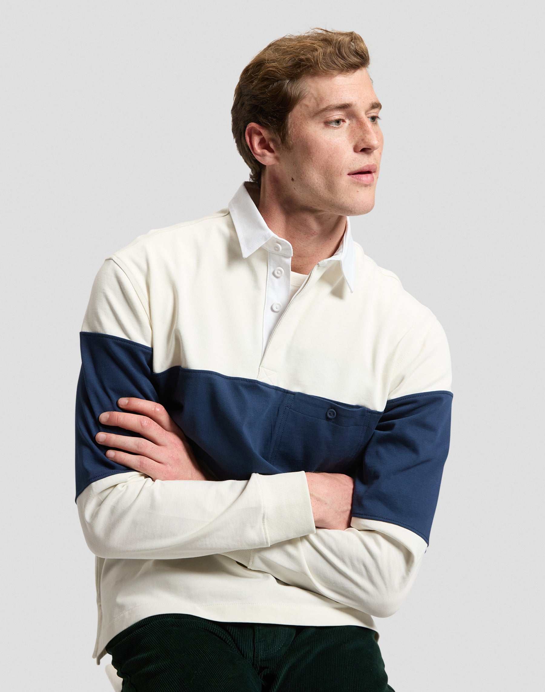Langarmpolo Rugby in Ecru T-Shirts Lee