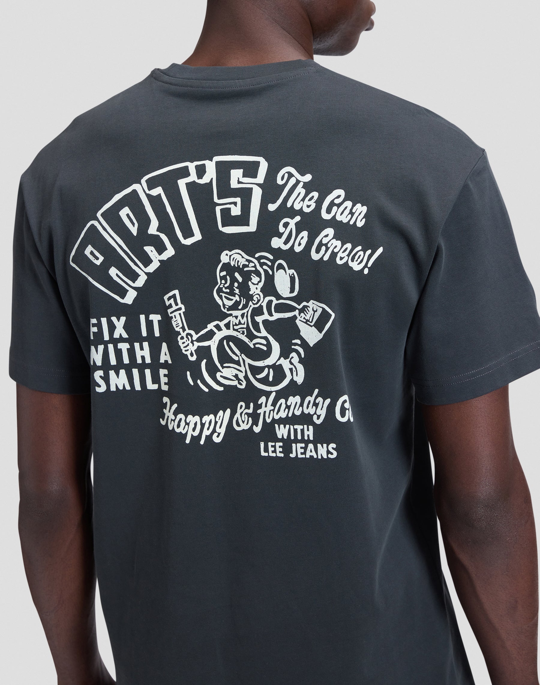 T-Shirt Workwear Crew in Washed Black T-Shirts Lee