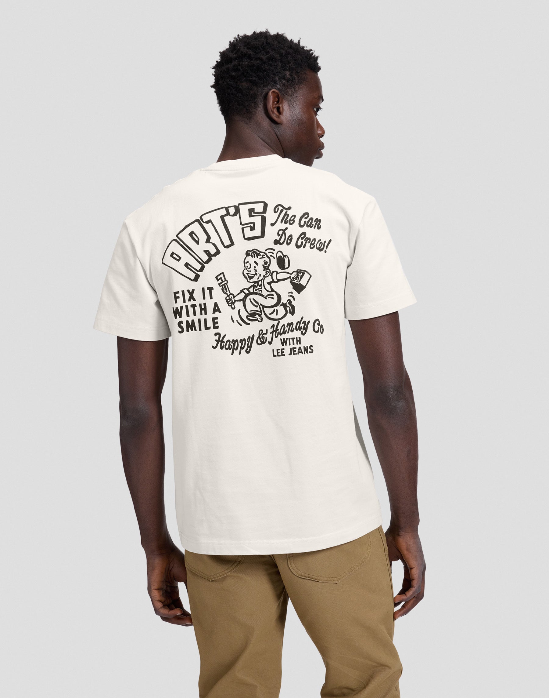 T-Shirt Workwear Crew in Ecru T-Shirts Lee