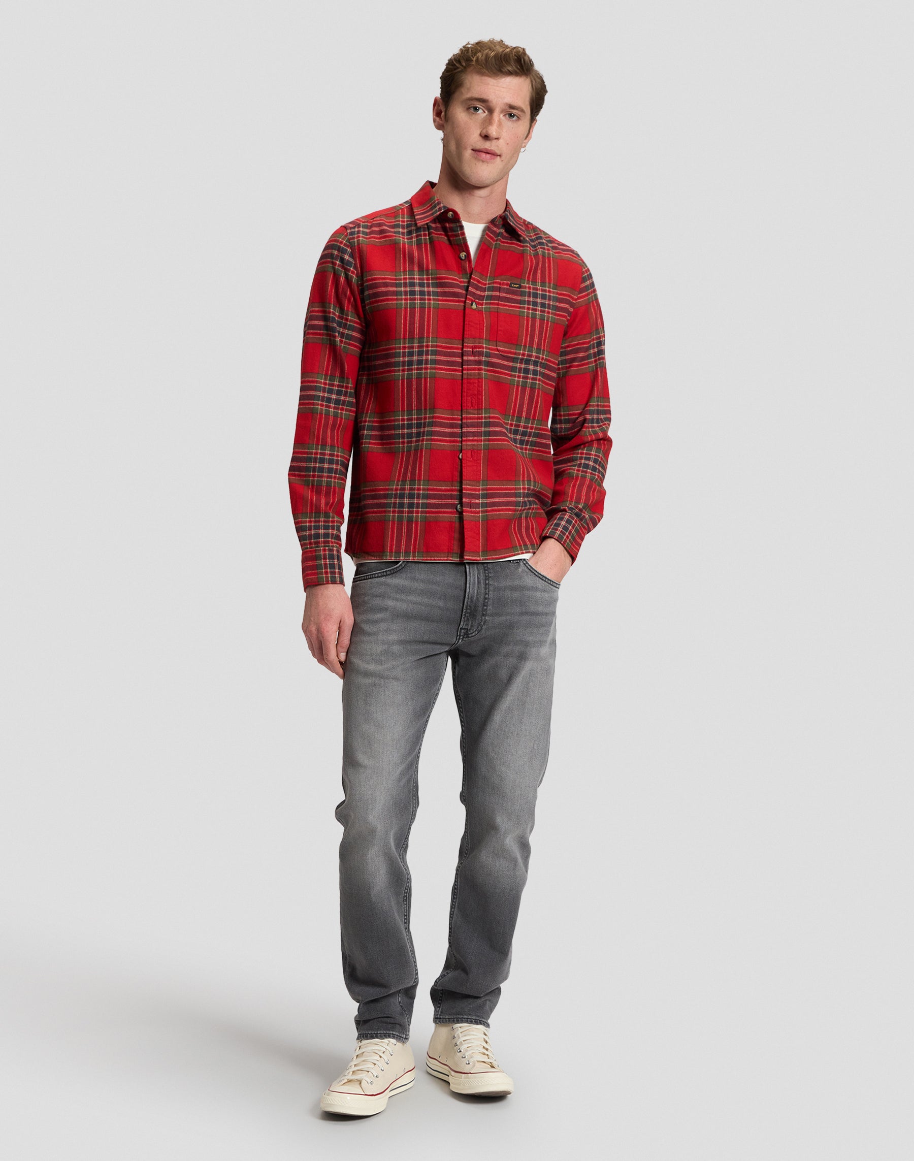 Hemd Leesure in Red Tartan Hemden Lee
