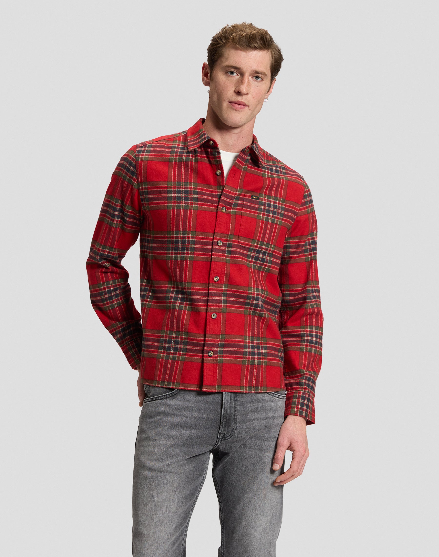 Hemd Leesure in Red Tartan Hemden Lee