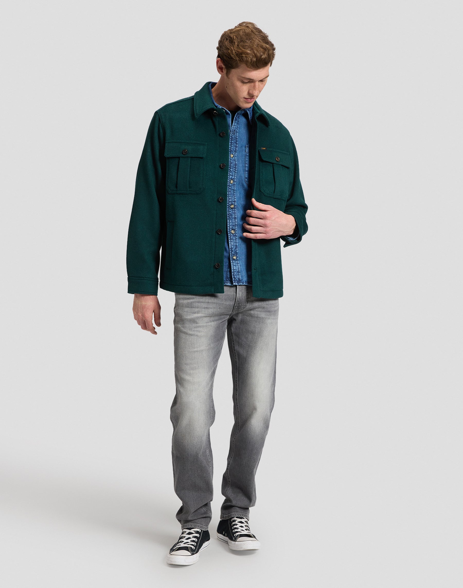 Overshirt Utility Wool in Ponderosa Pine Hemden Lee