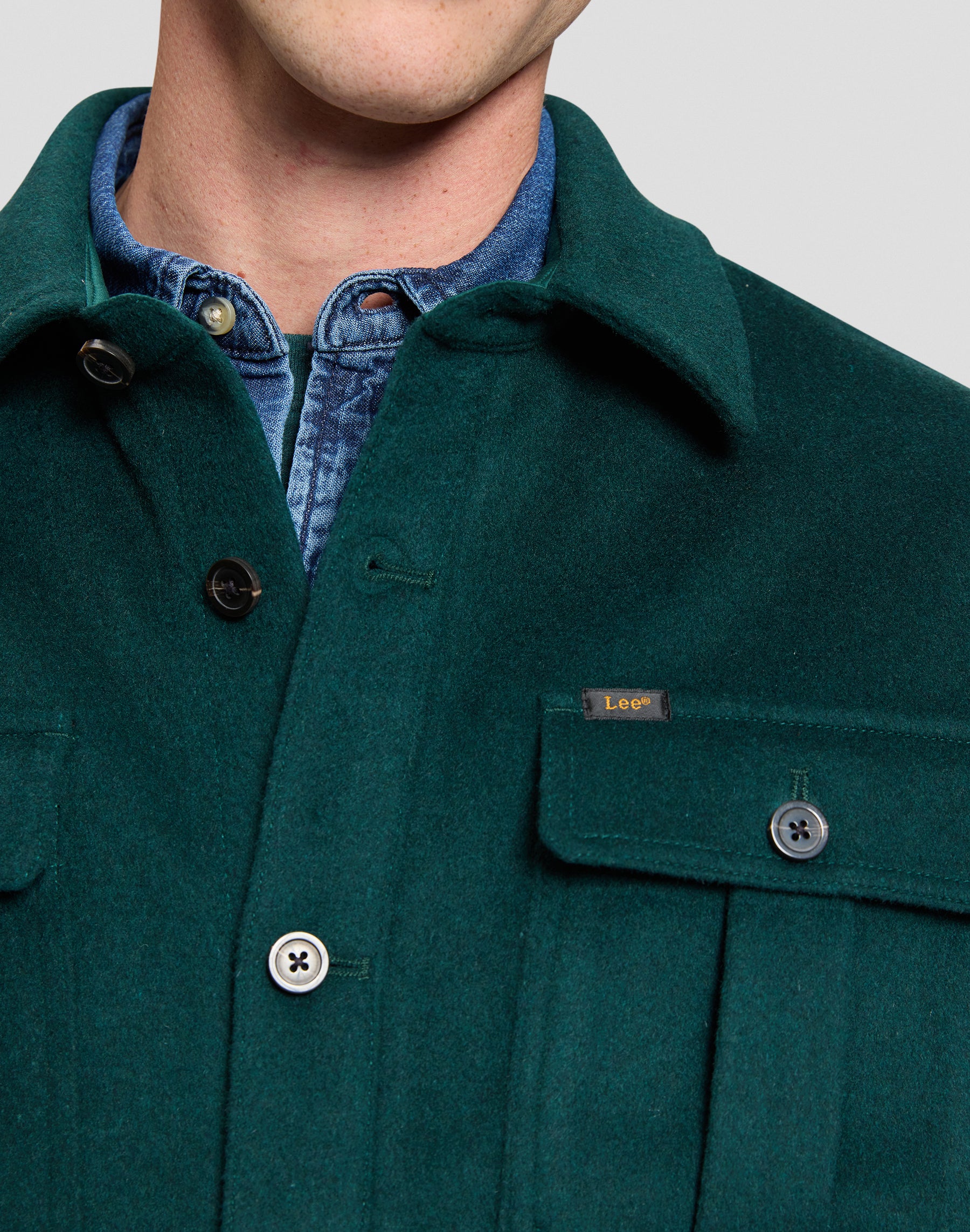 Overshirt Utility Wool in Ponderosa Pine Hemden Lee