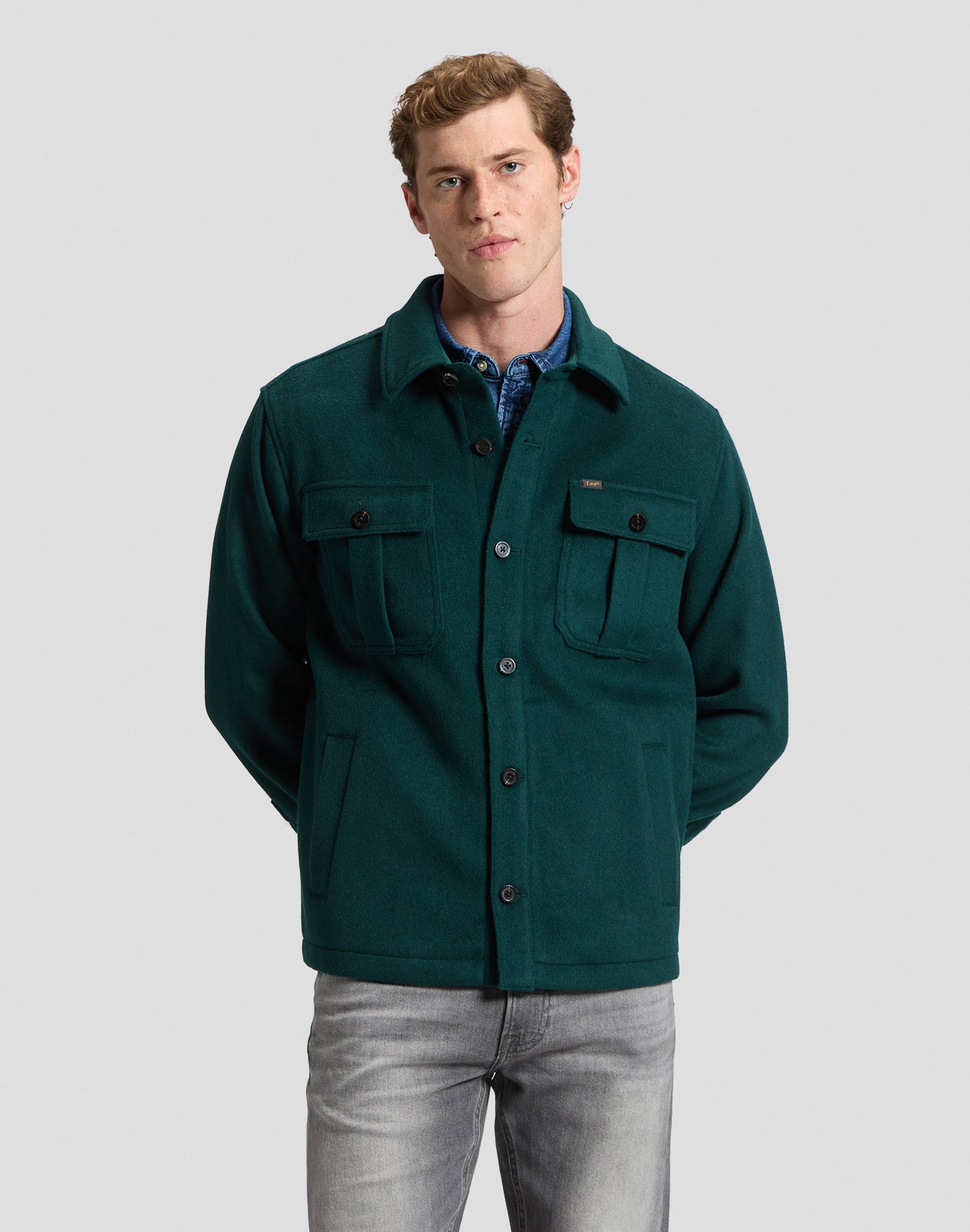 Overshirt Utility Wool in Ponderosa Pine Hemden Lee
