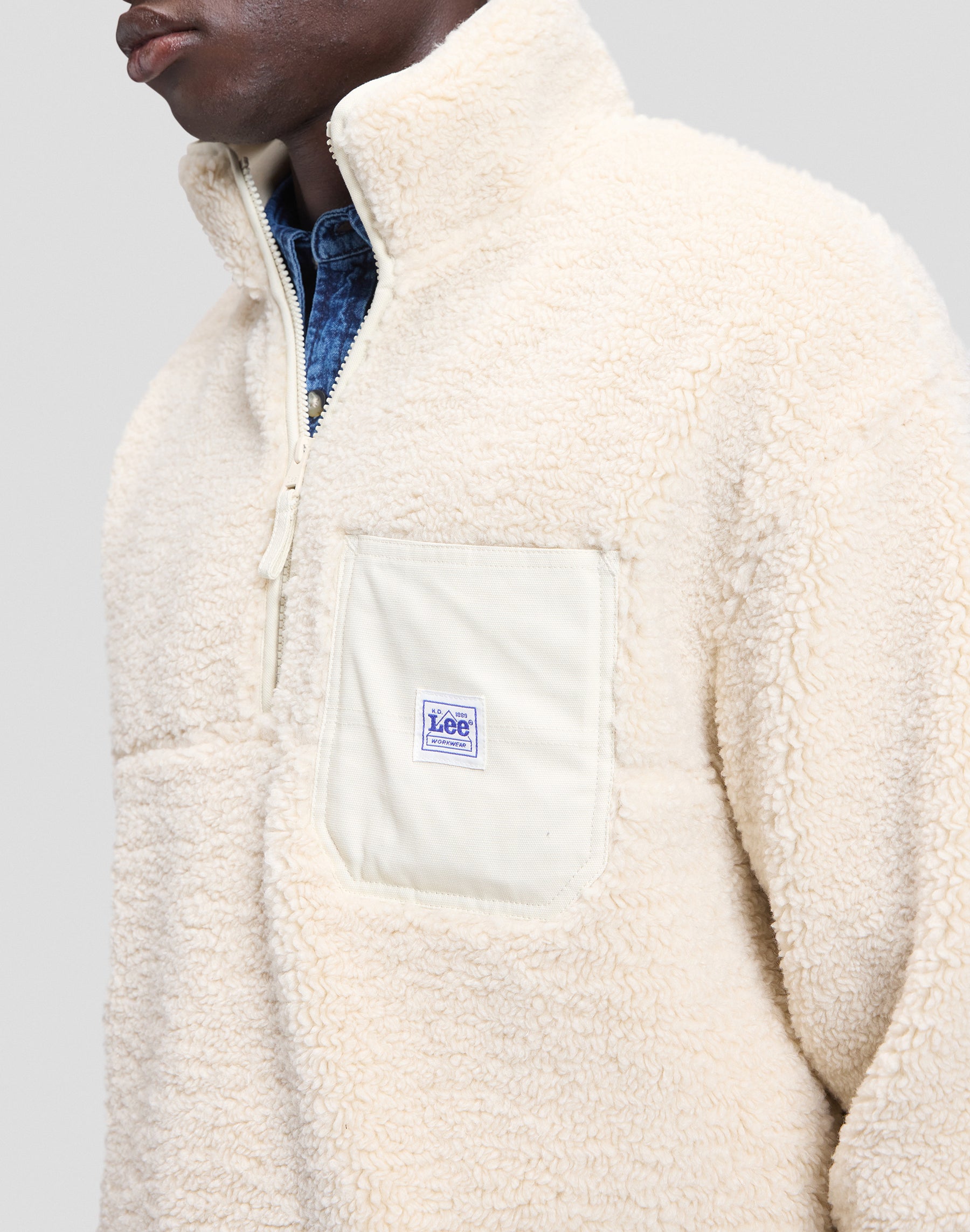 Pullover Workwear Half Zip in Warm Ecru Pullover Lee