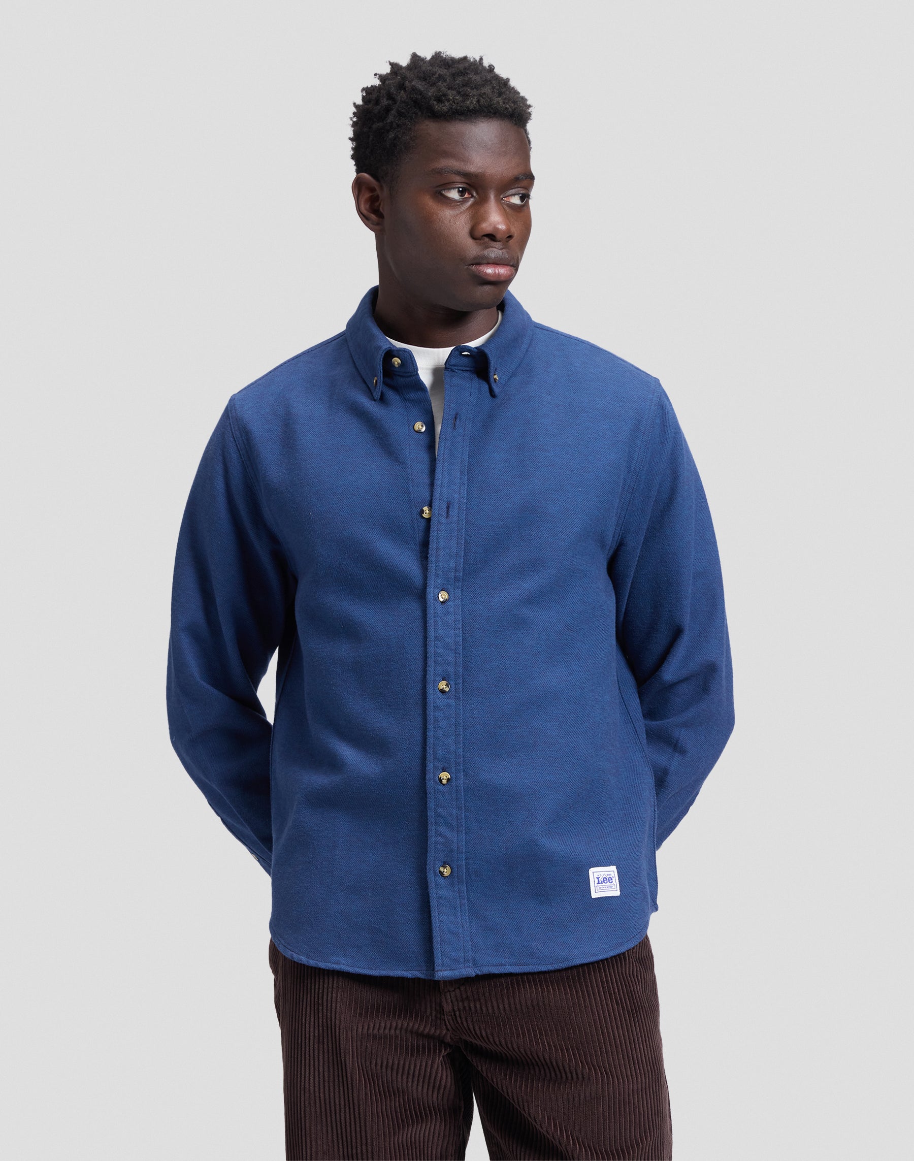 Jeanshemd Workwear Button Down in Insignia Blue Hemden Lee