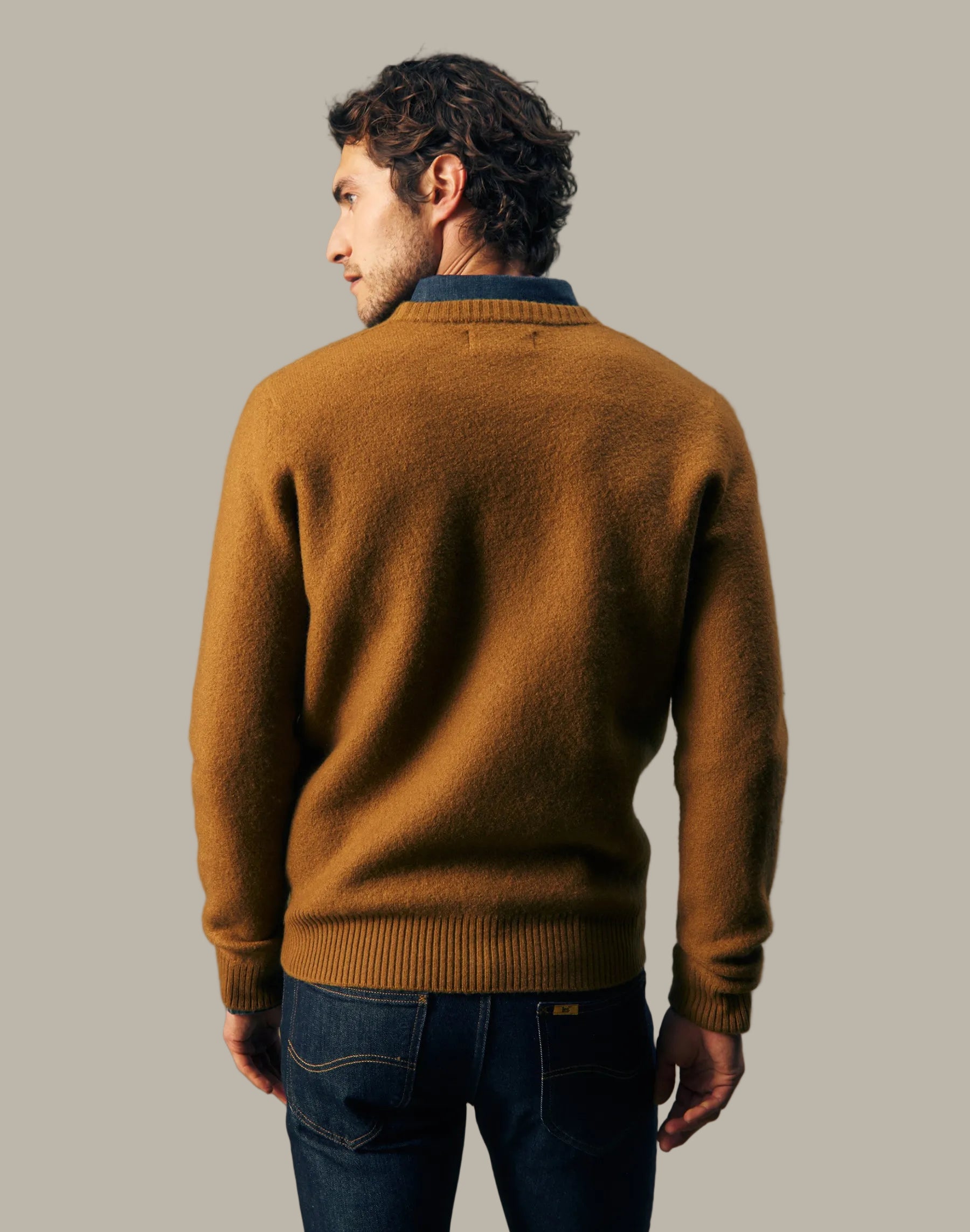 Pullover Boiled Wool in Golden Tobacco Pullover Lee