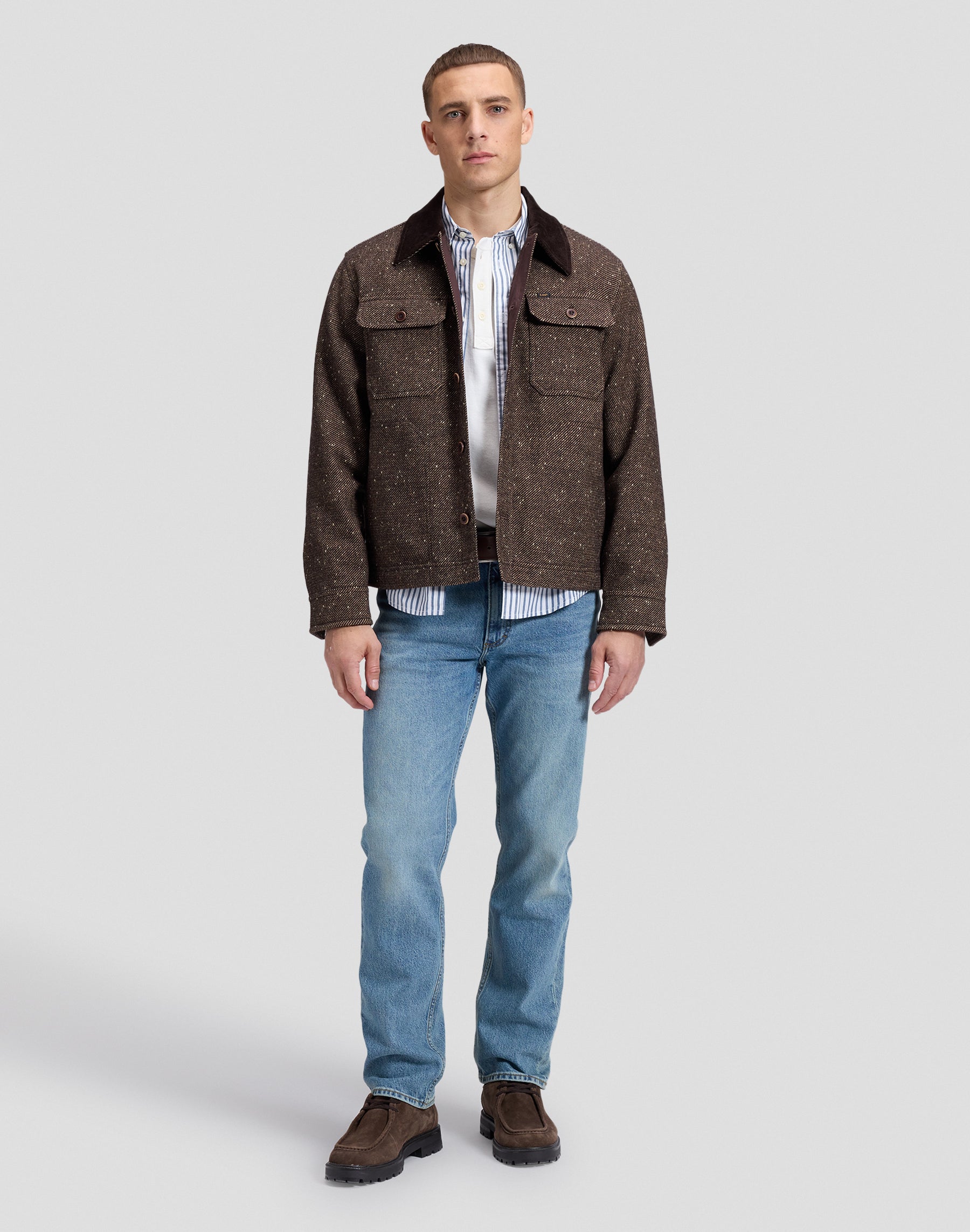 Overshirt Cord Collar Mix in Chocolate Torte Hemden Lee