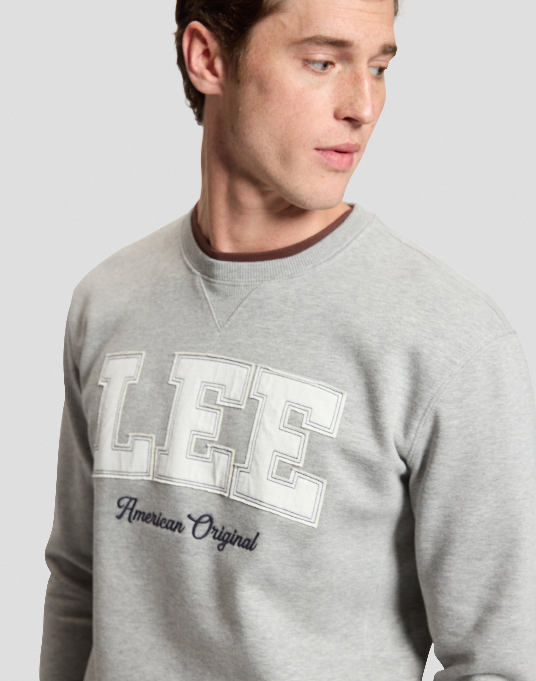 Sweatshirt Lee Original in Mid Grey Mele Sweatshirts Lee