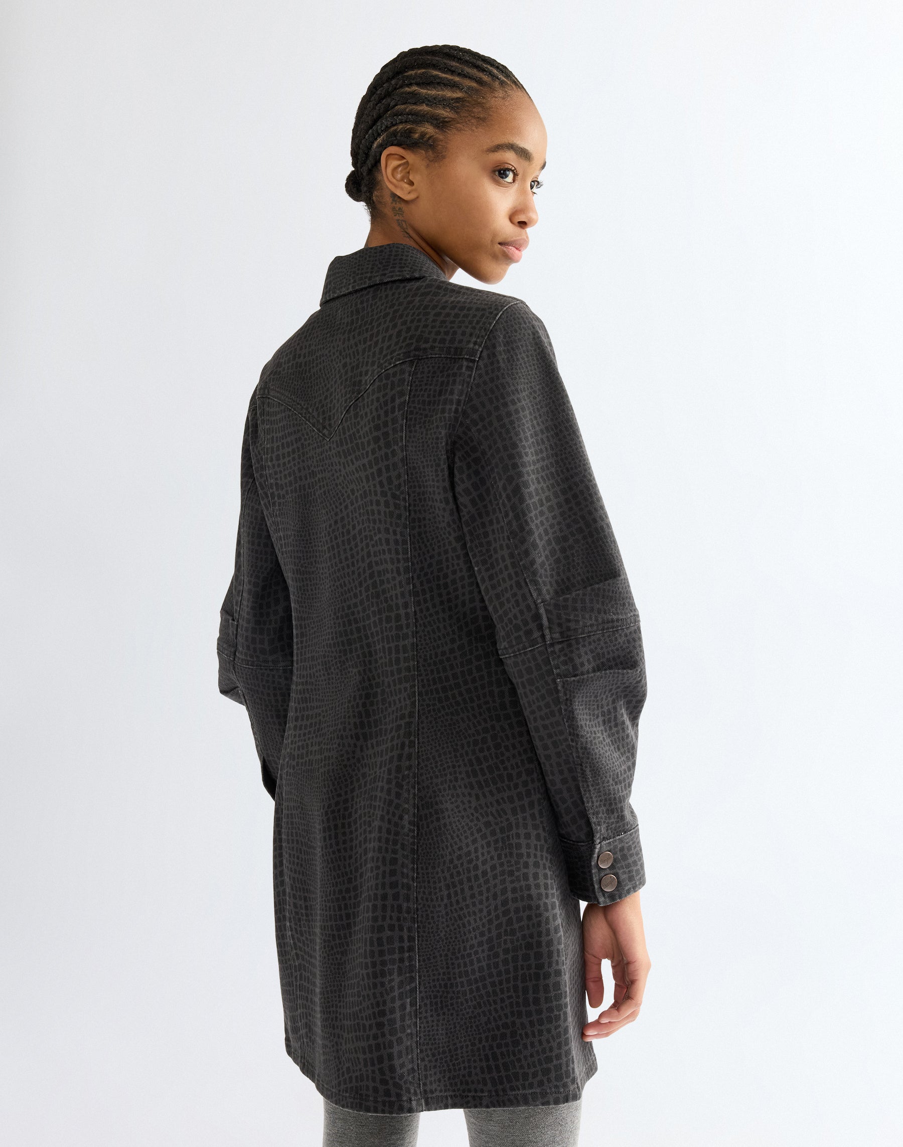Minikleid Barrel Sleeve in Croc Print Kleider Wrangler