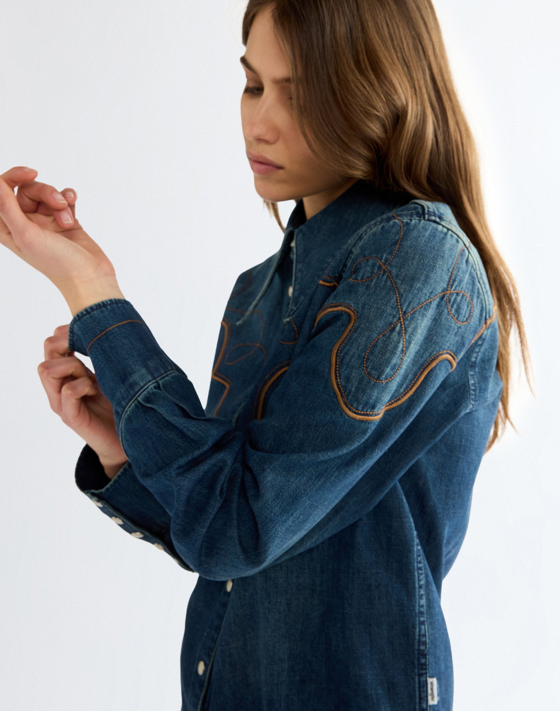 Jeanshemd Western Yoke in Saloon Shadow Hemden Wrangler