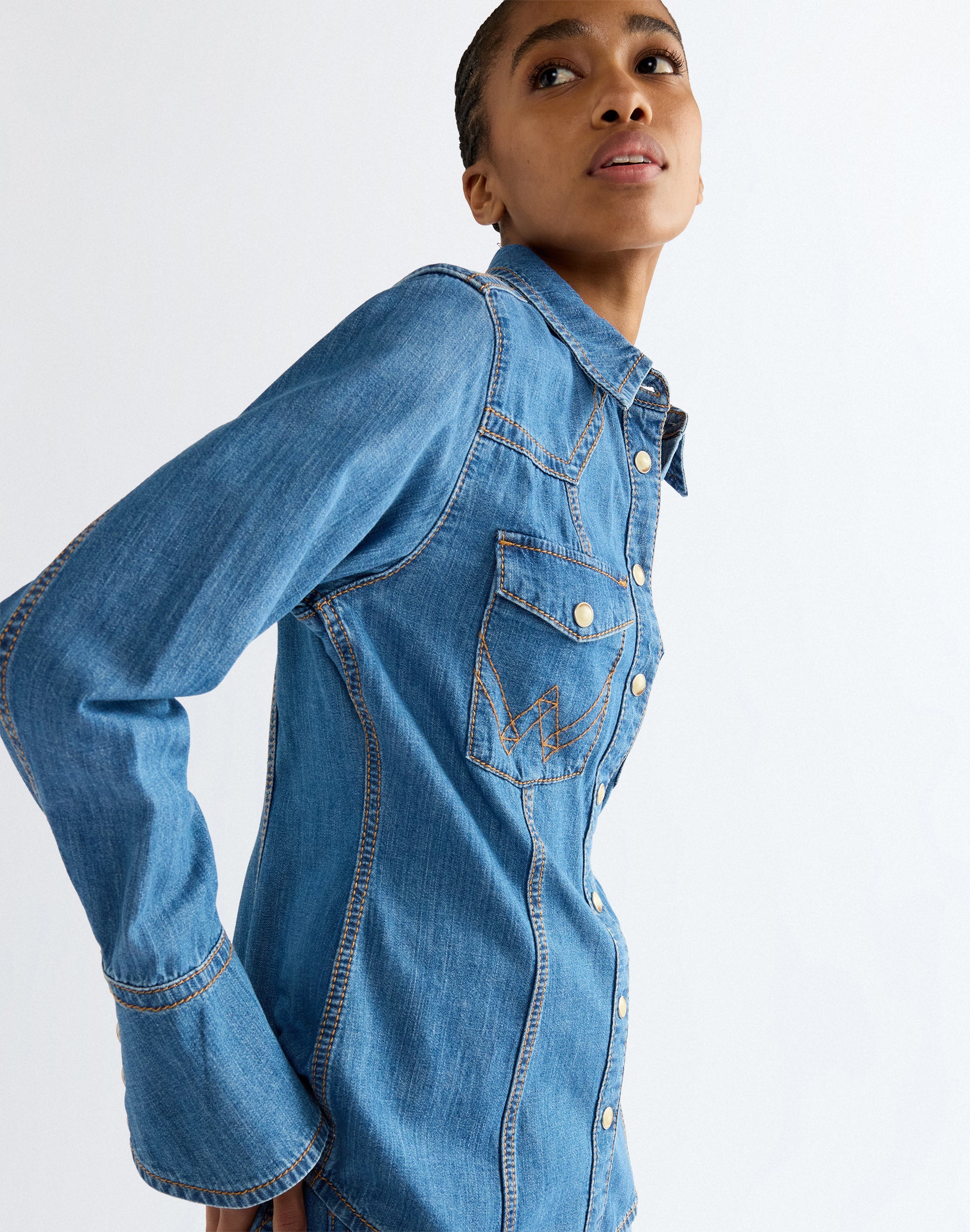 Jeanshemd Super Western in Cowboy Fade Hemden Wrangler