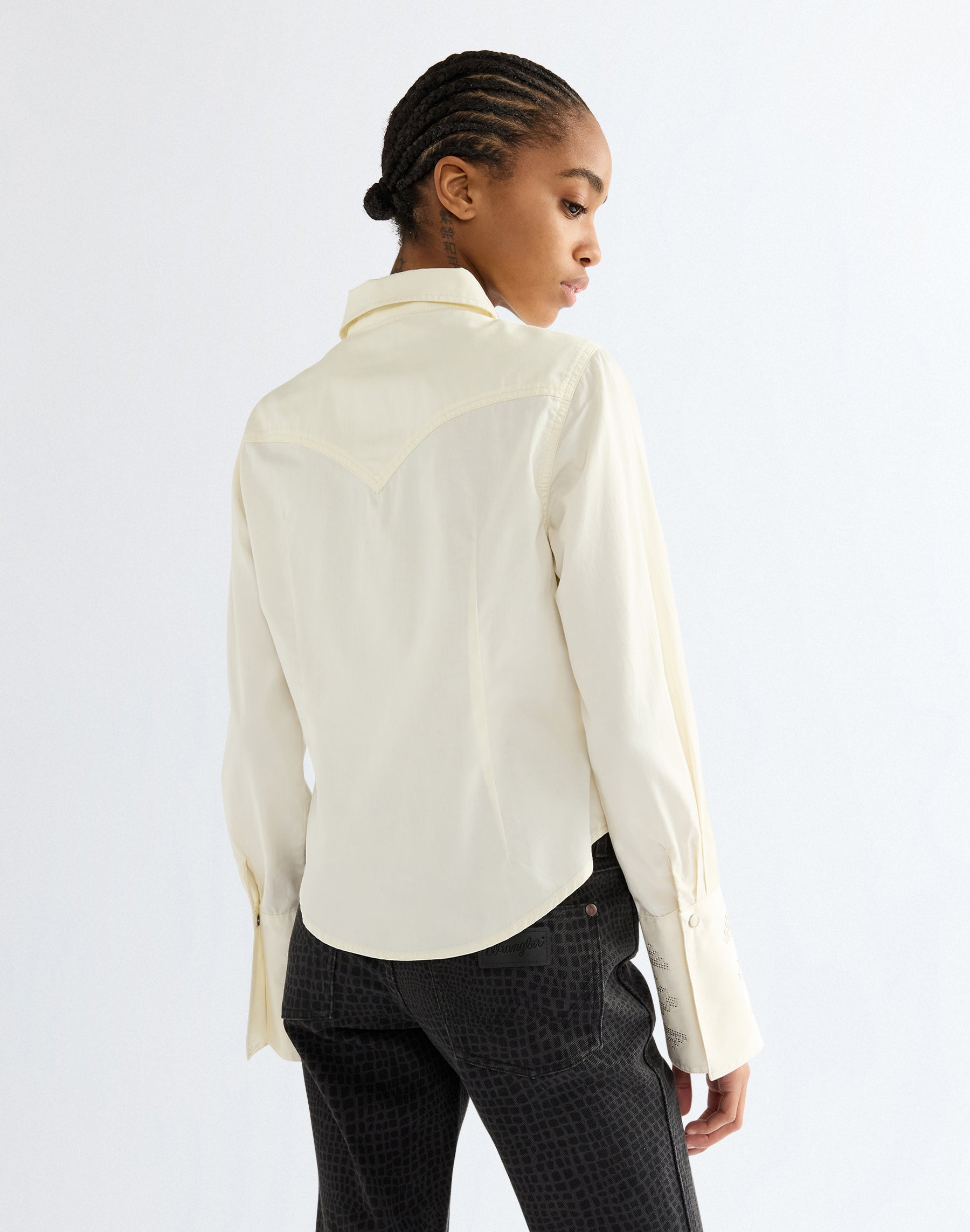 Langarmbluse Bell Western Slim in Egret Hemden Wrangler