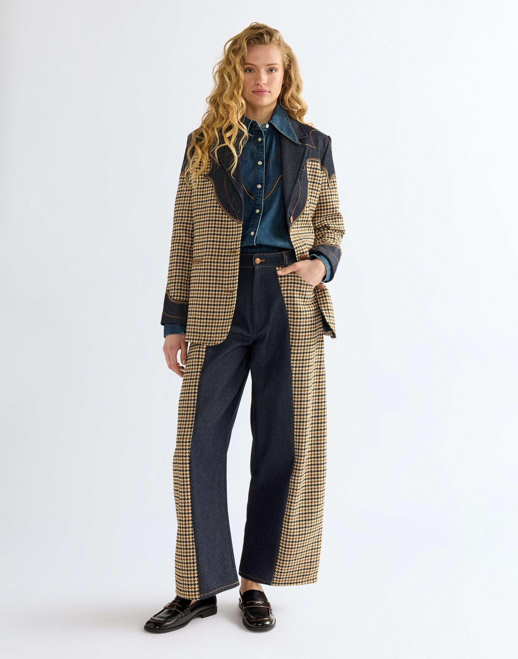 Jeansjacke Houndstooth in Rinse Jacken Wrangler