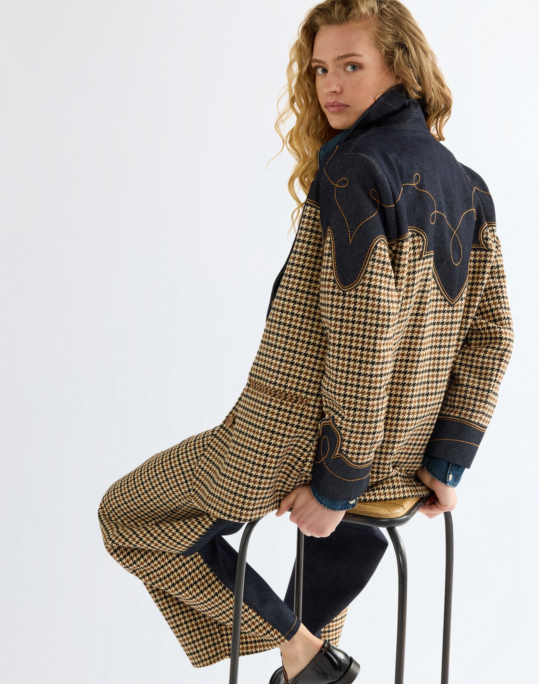 Jeansjacke Houndstooth in Rinse Jacken Wrangler