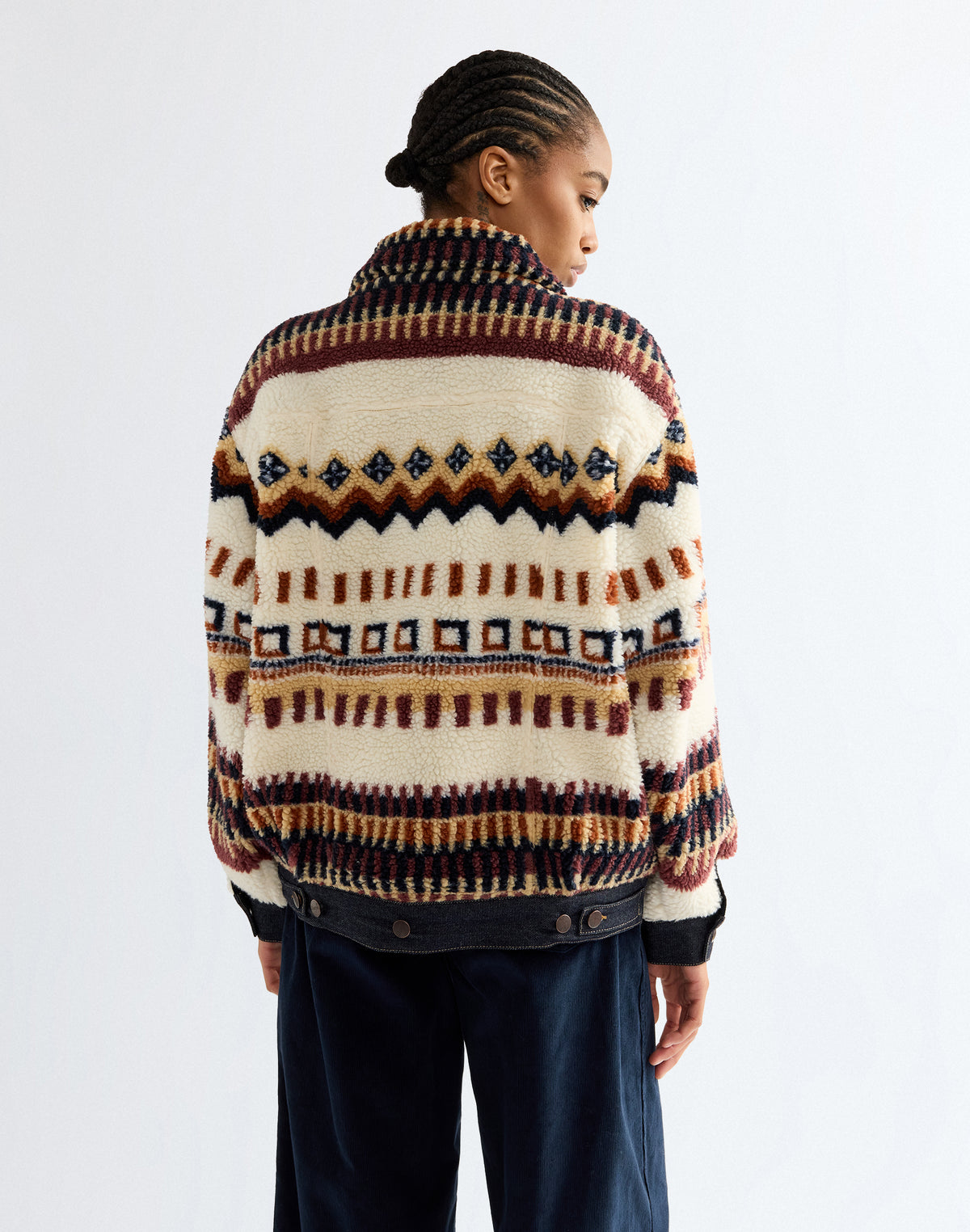 Sherpajacke Sherpa Trucker in Fun Fairisle Jacken Wrangler