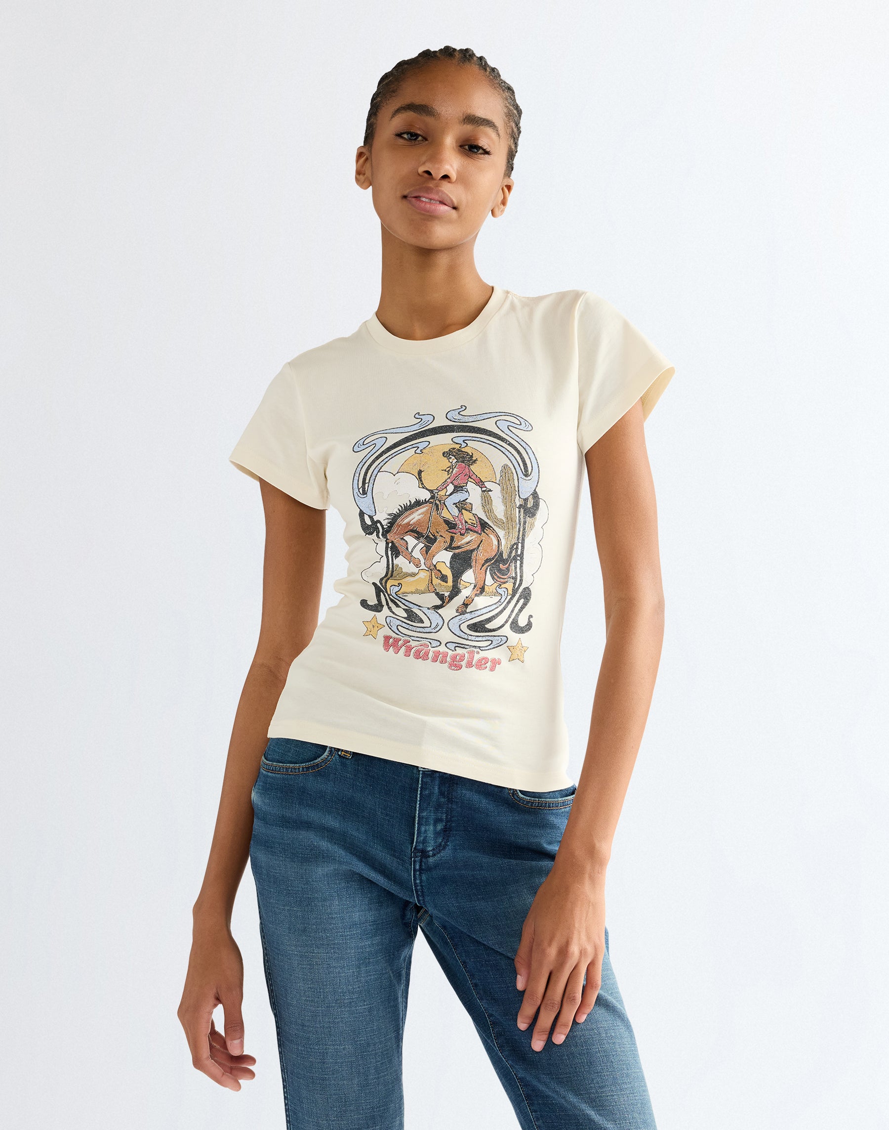 T-Shirt Shrunken Band in Egret T-Shirts Wrangler