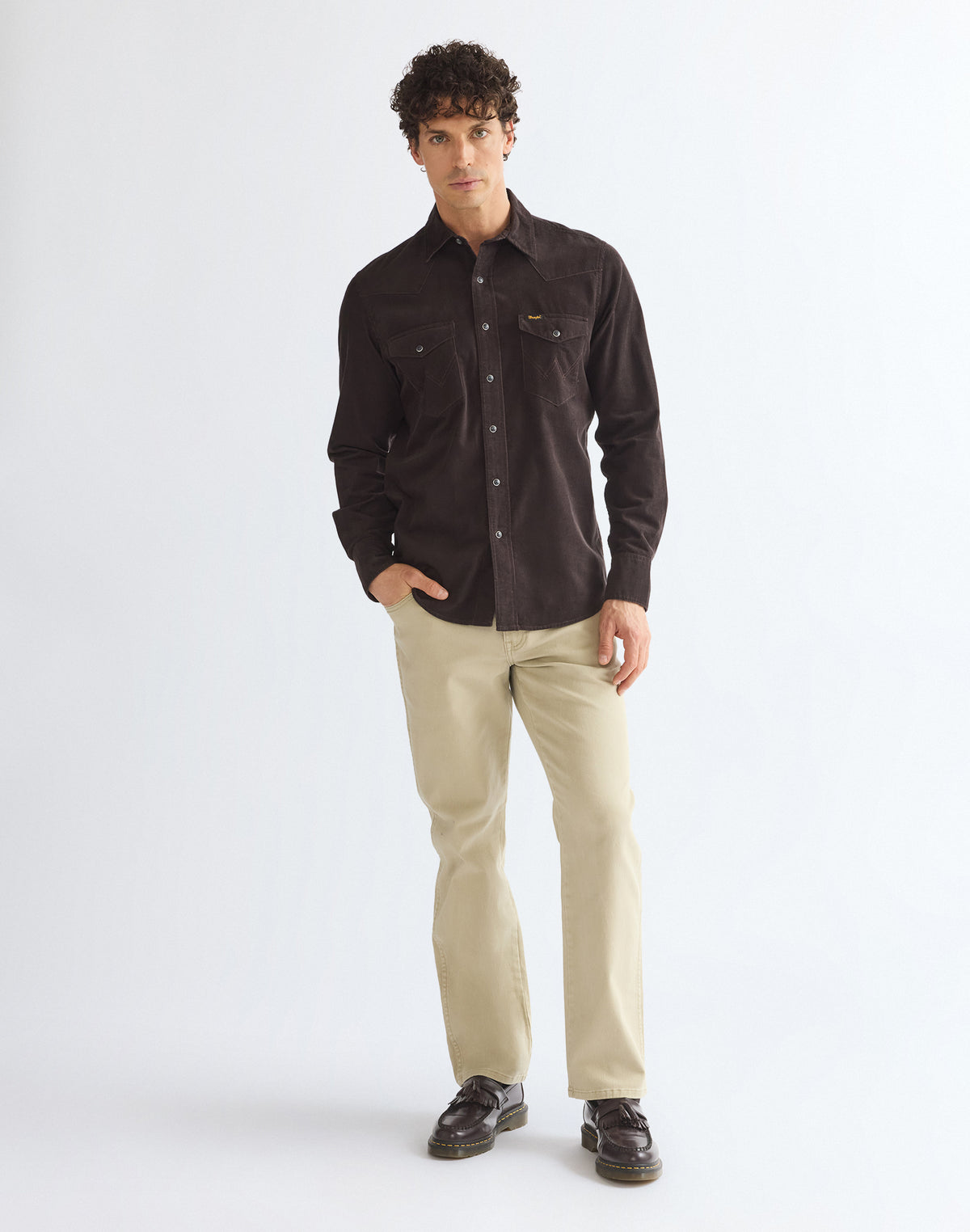 Langarmhemd Western in Chocolate Torte Hemden Wrangler
