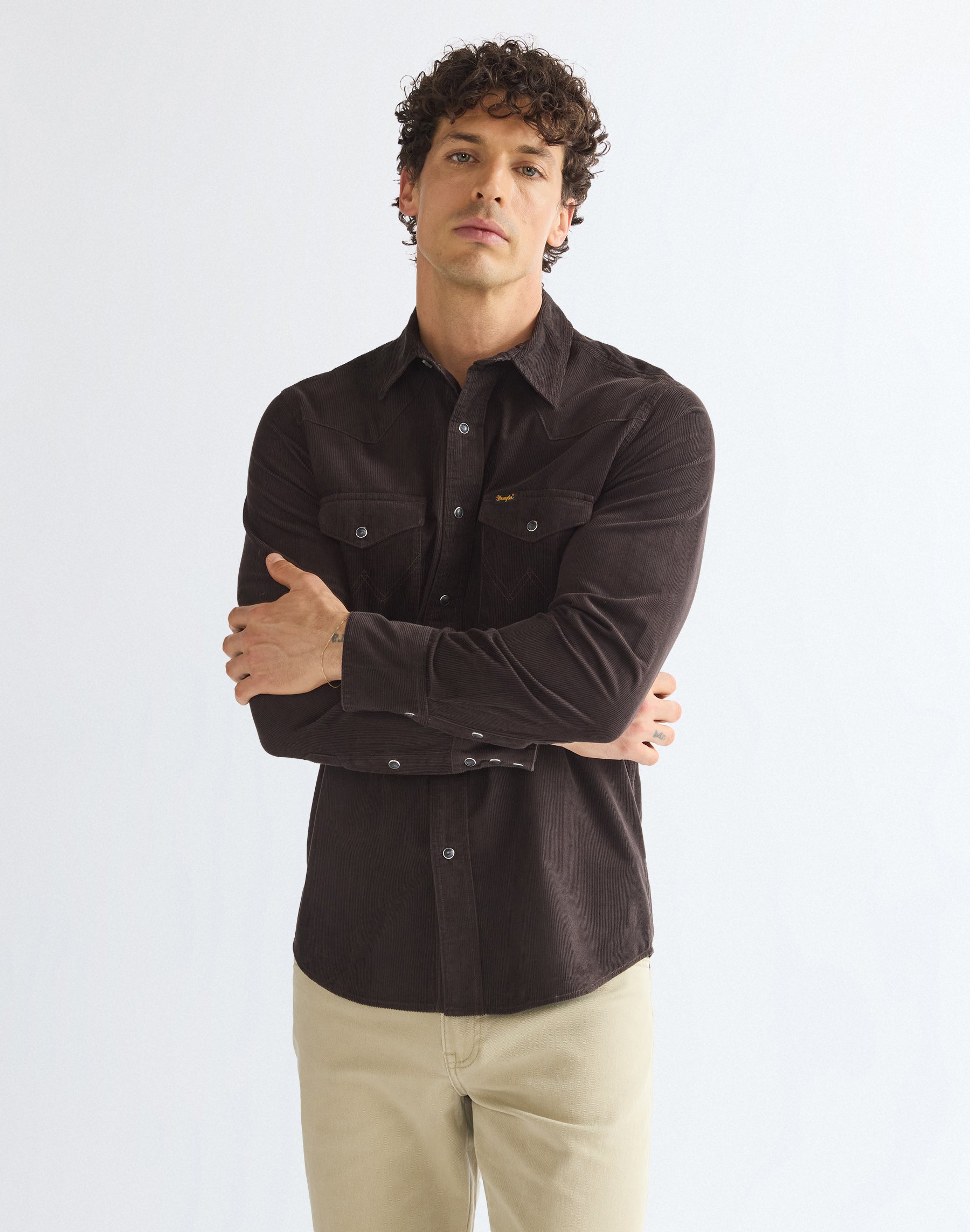 Langarmhemd Western in Chocolate Torte Hemden Wrangler