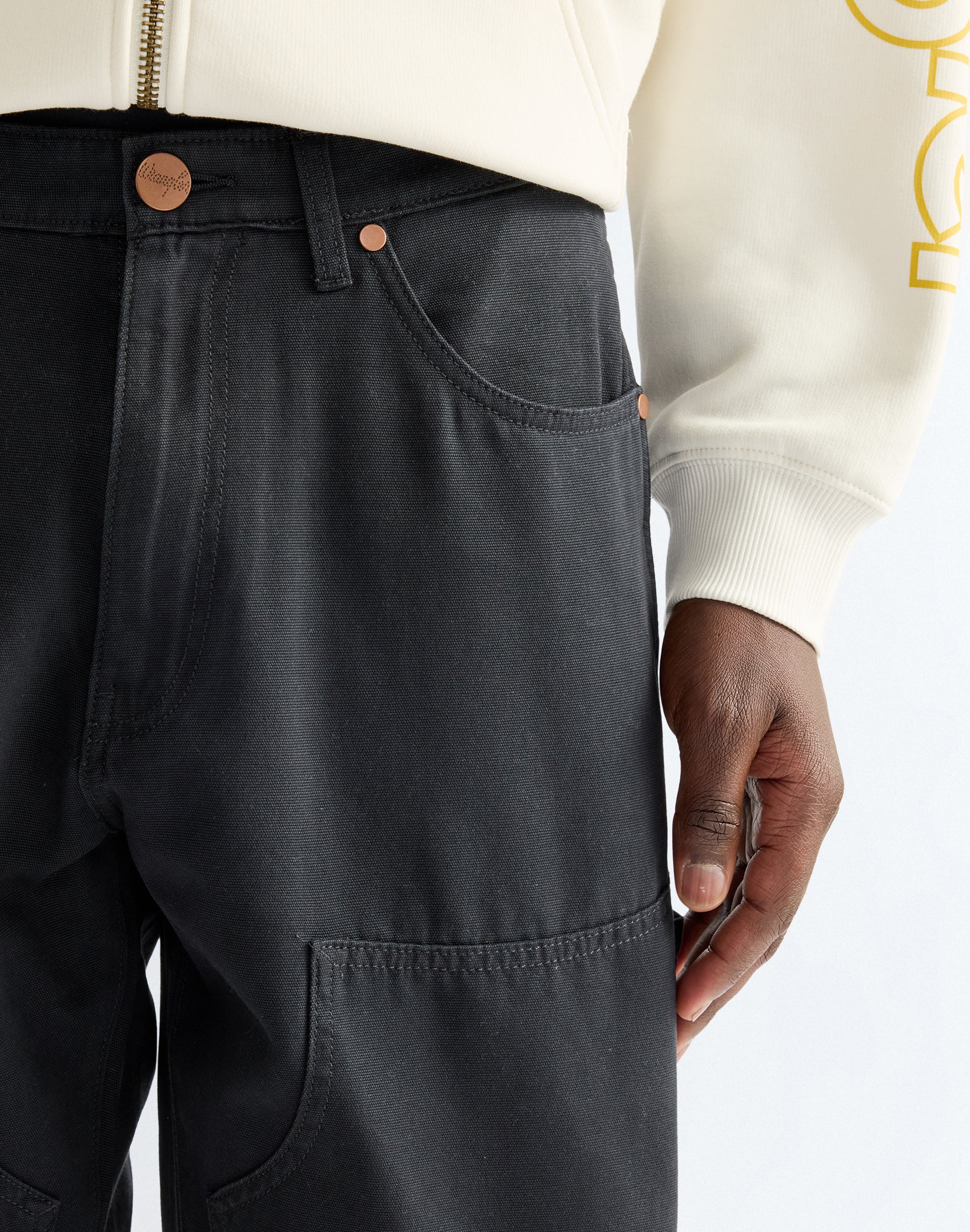 Hose Double Knee Carpenter in Jet Black Hosen Wrangler
