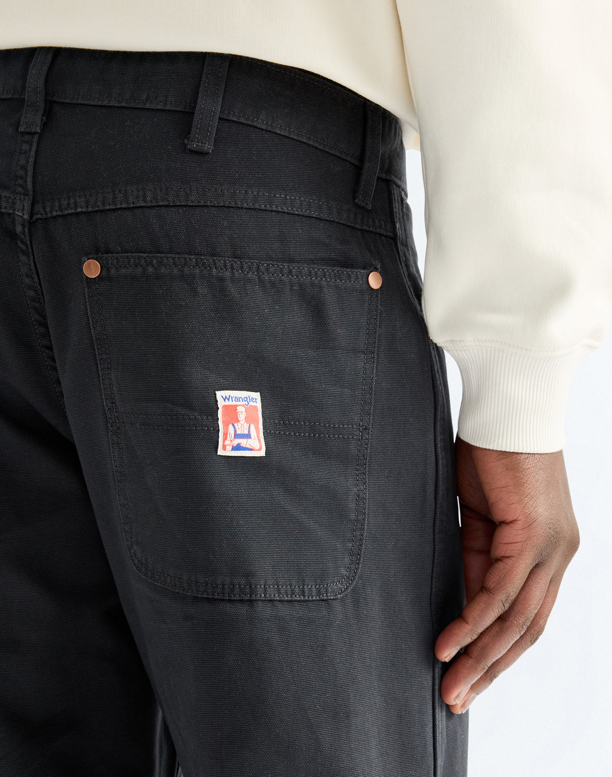 Hose Double Knee Carpenter in Jet Black Hosen Wrangler