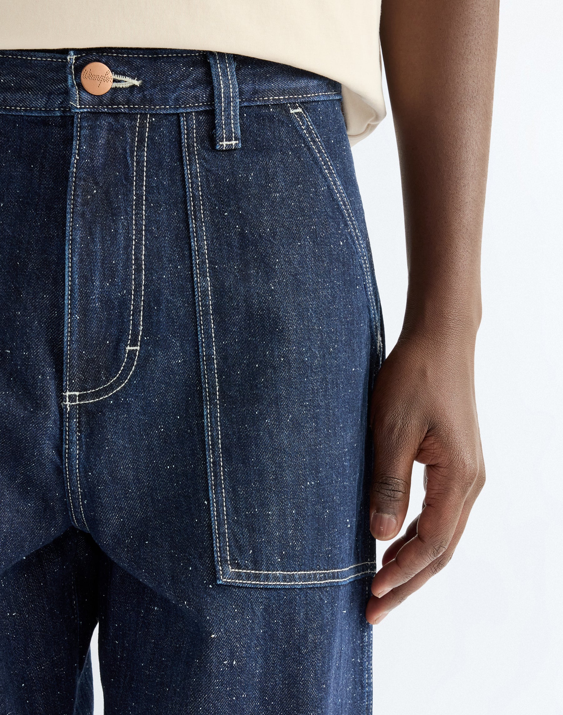 Hose Work in Indigo Nep Hosen Wrangler