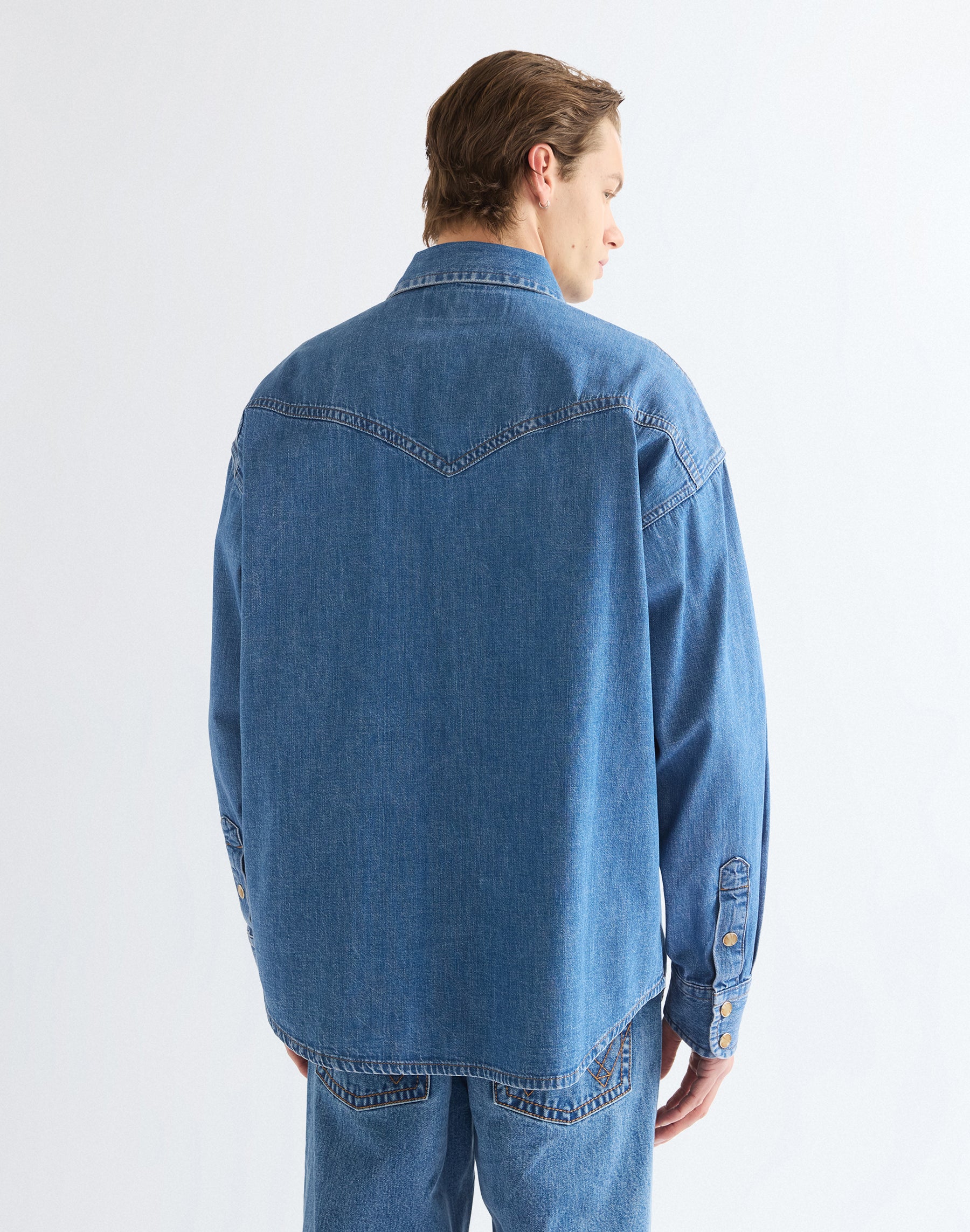 Jeanshemd Super Western in Cowboy Fade Hemden Wrangler