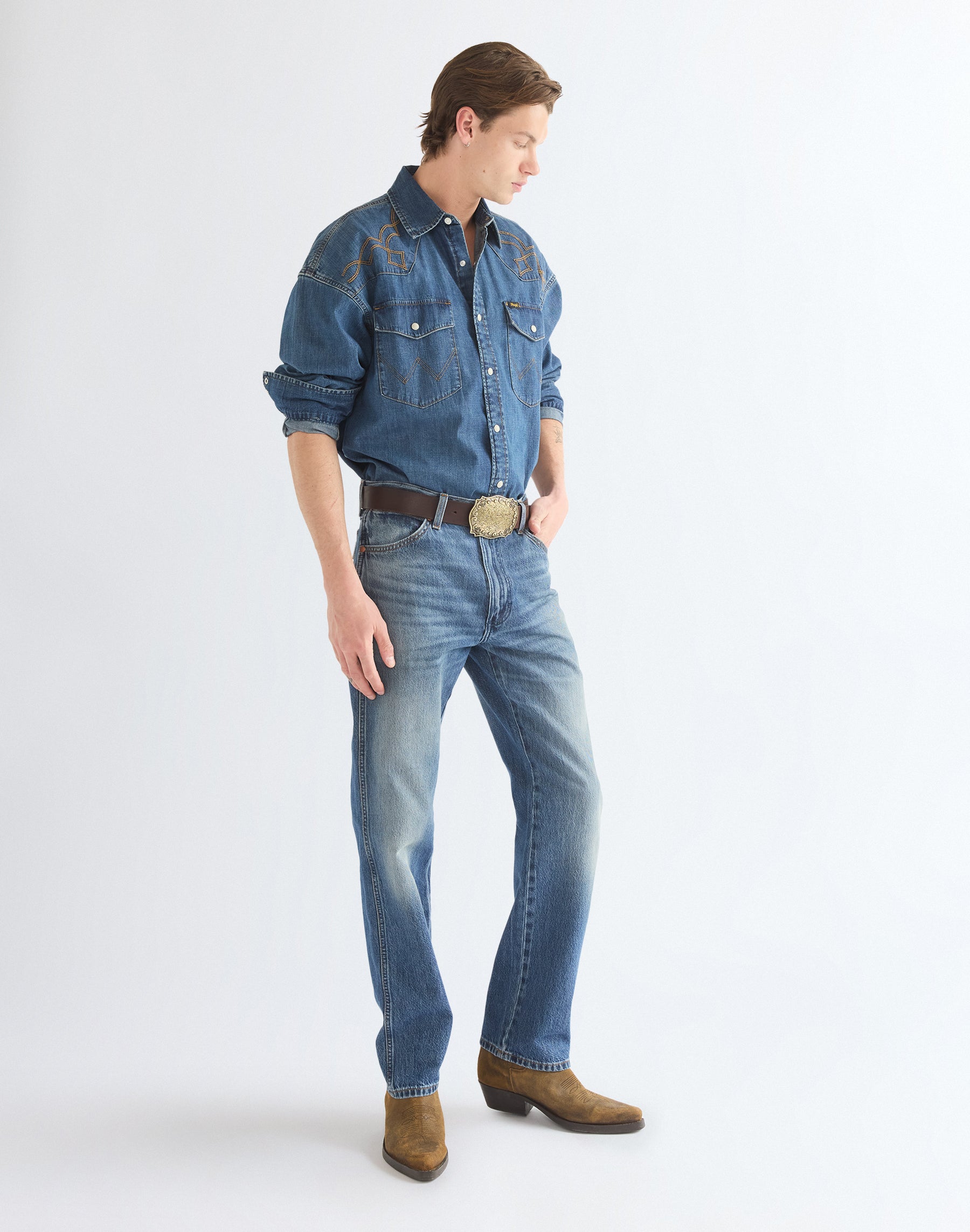 Jeanshemd Western in River Rock Hemden Wrangler